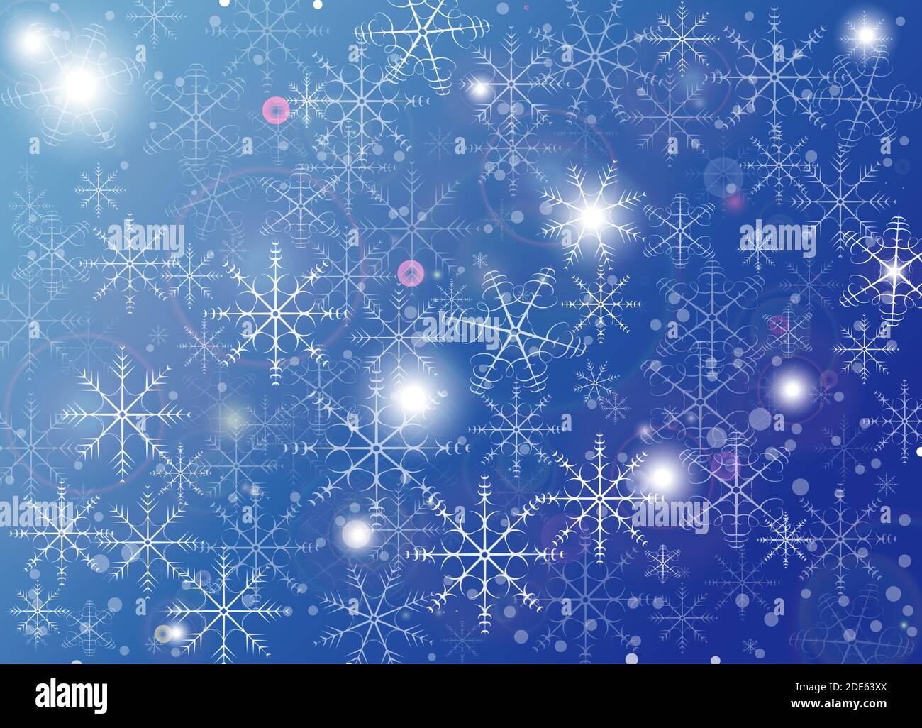 Vector snowflakes and flare on a blue gradient - Christmas Background ...