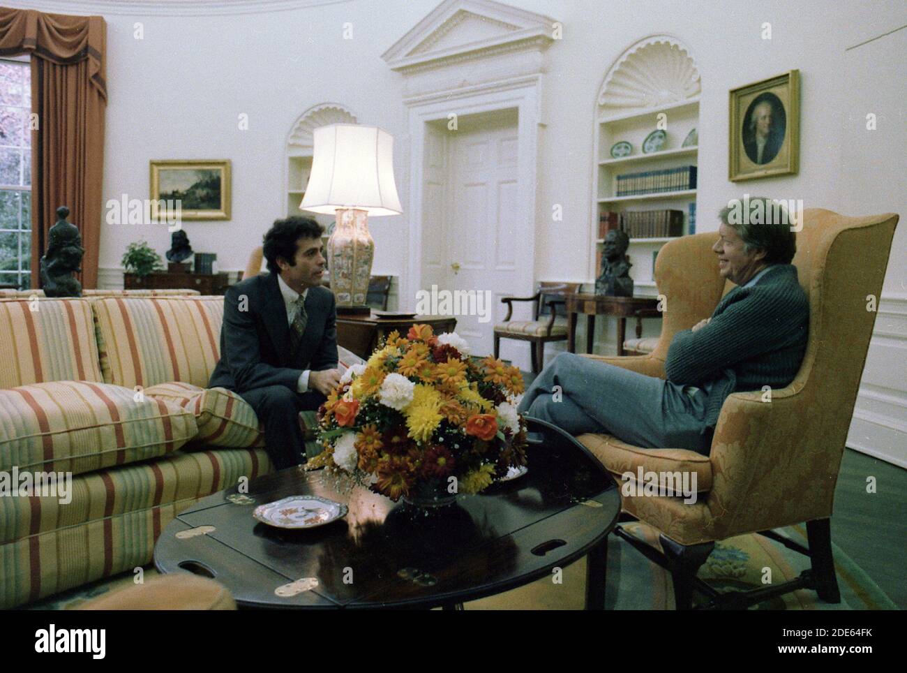 Jimmy Carter meets with Jack Watson secretary in the Oval