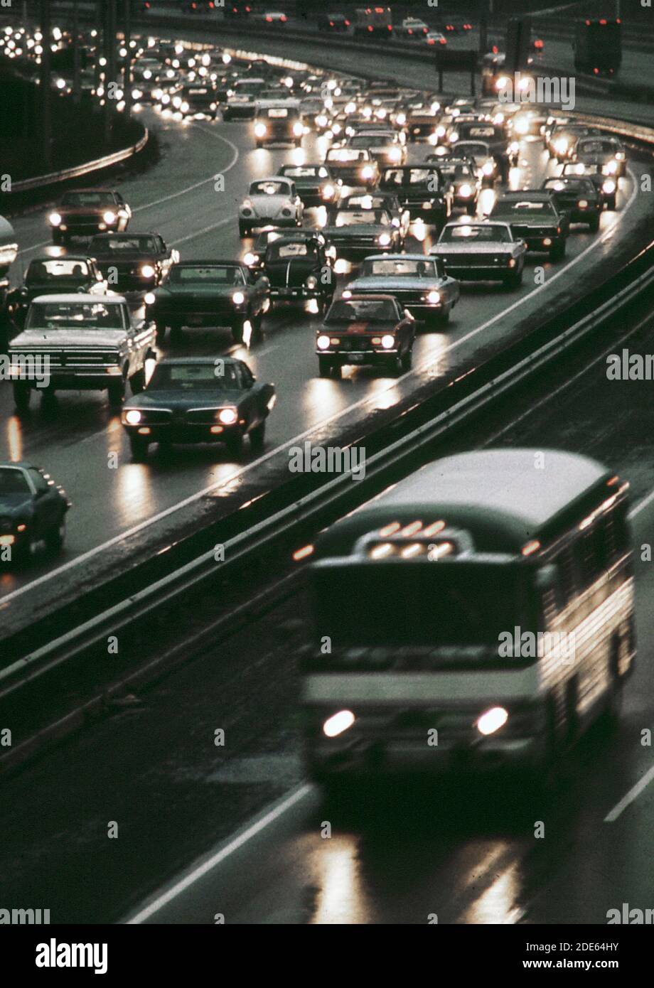 Shirley Highway during evening rush hour ca. 1973 Stock Photo Alamy