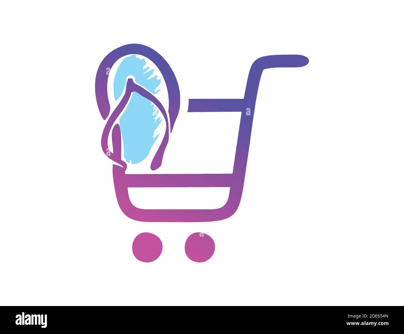 A Vector Illustration of Flip Flop Sandal Shop Sign Stock Vector