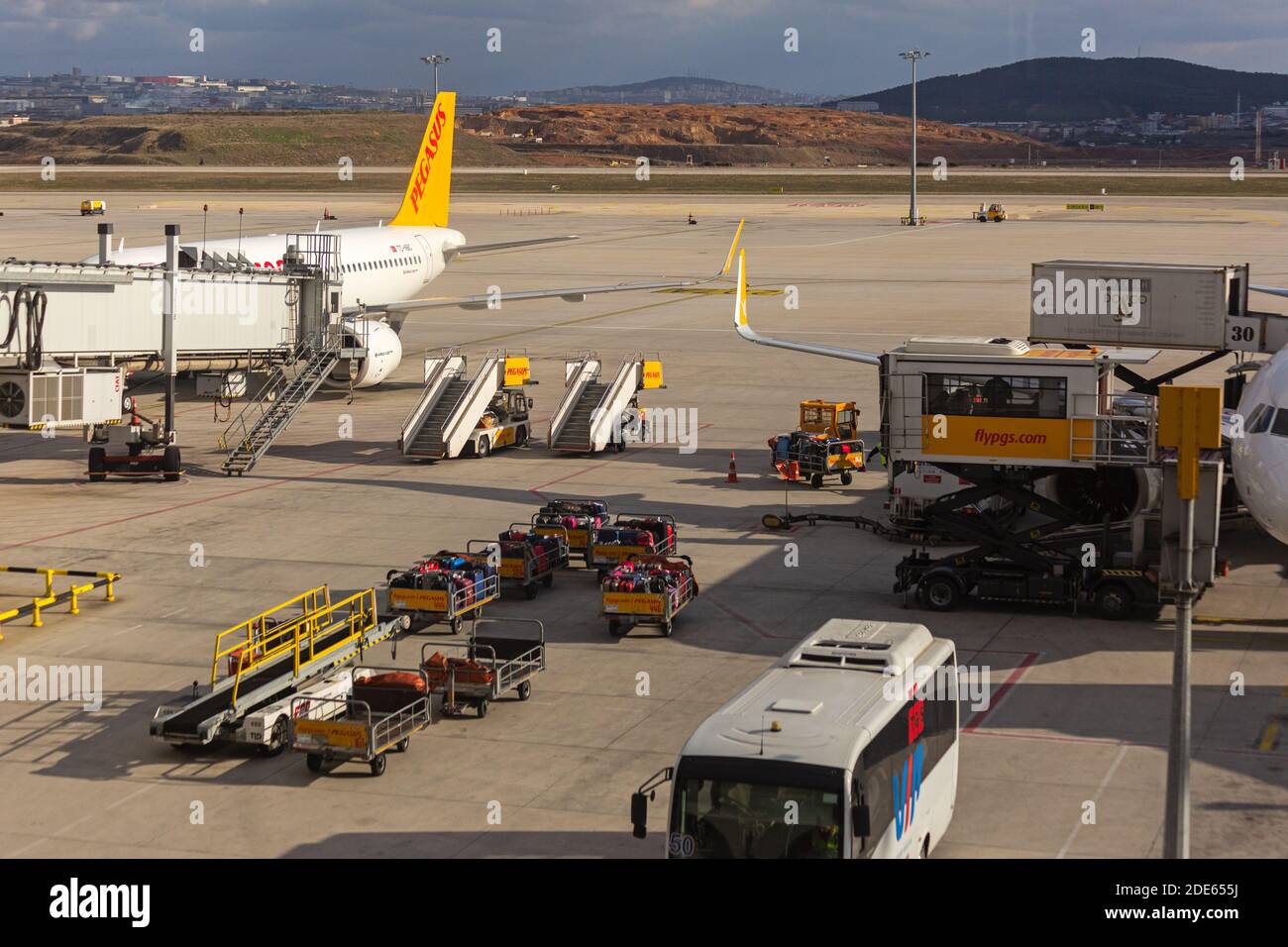 Luggage carrier, ambulift, air jetty, and passenger boarding bridge on