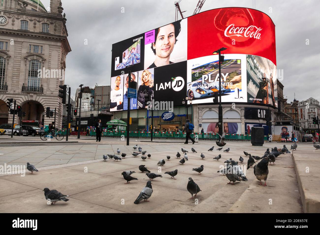 23rd November 2020, an empty Piccadilly Circus, Central London, during the second Covid 19 national lockdown of 2020 Stock Photo