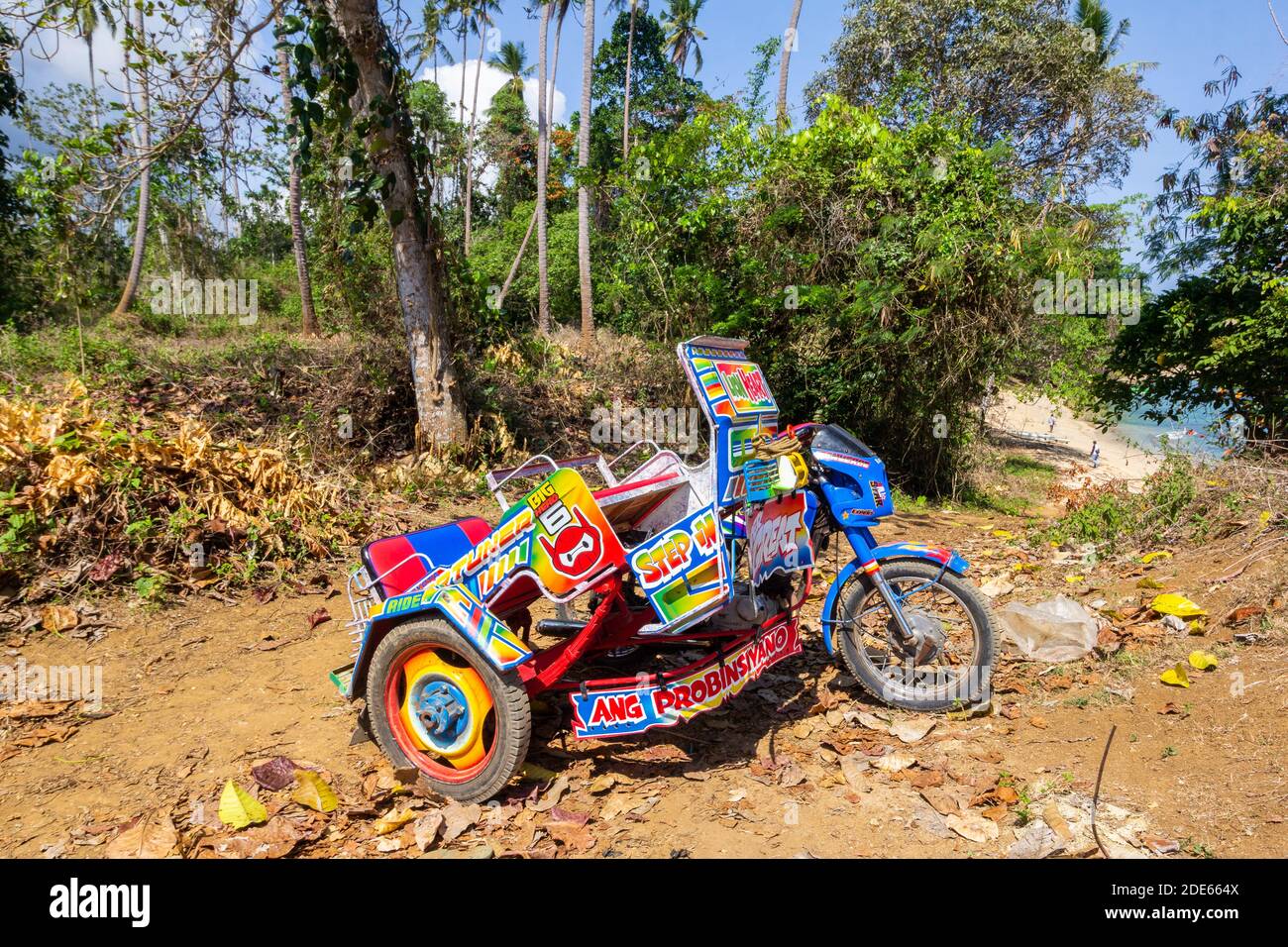 A custom built tricycle, a local passenger vehicle in Sulu, Philippines Stock Photo