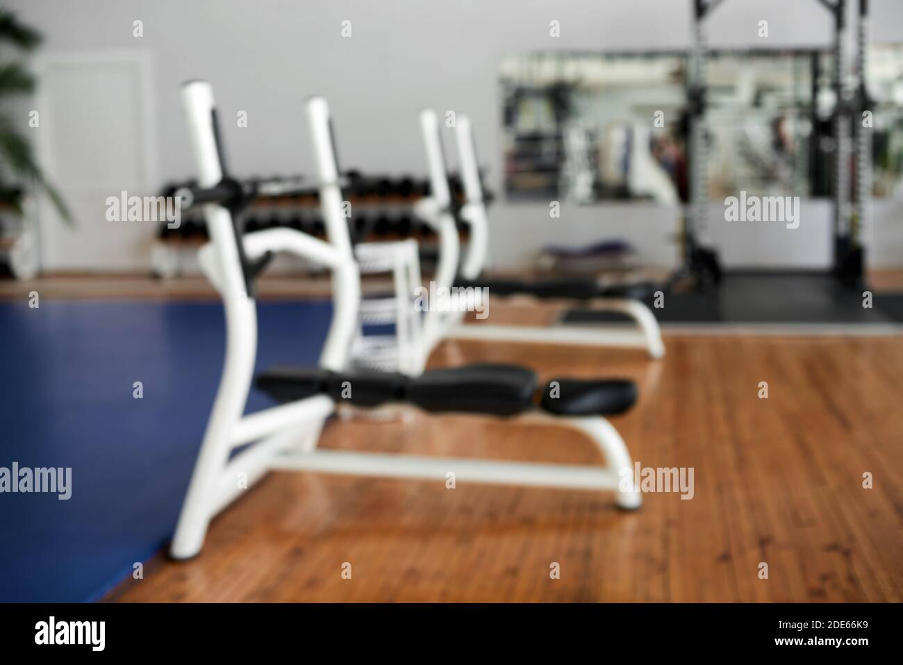 Abstract blur fitness gym background. Stock Photo