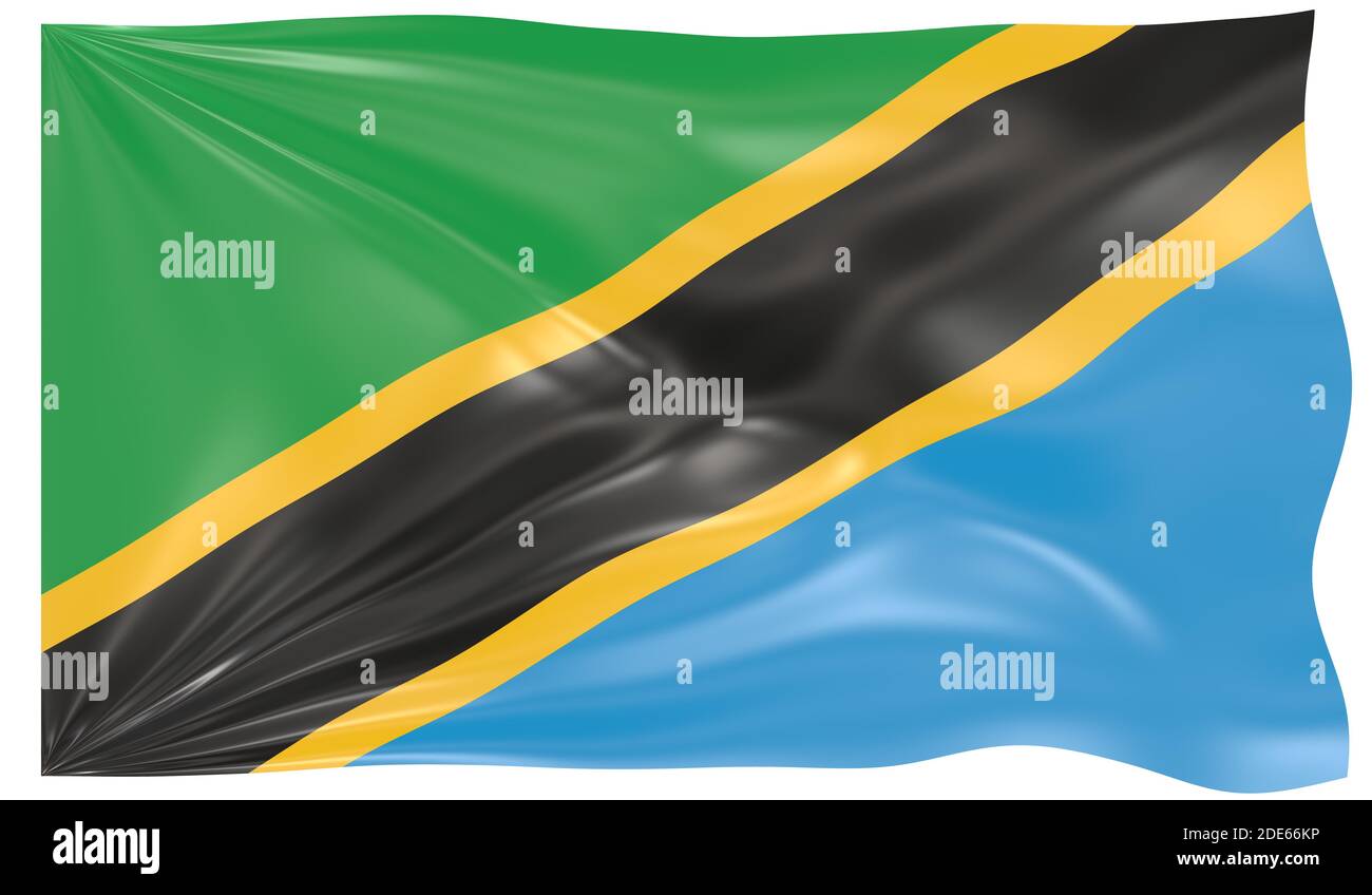 3d render of a Waving Flag of Tanzania Stock Photo - Alamy