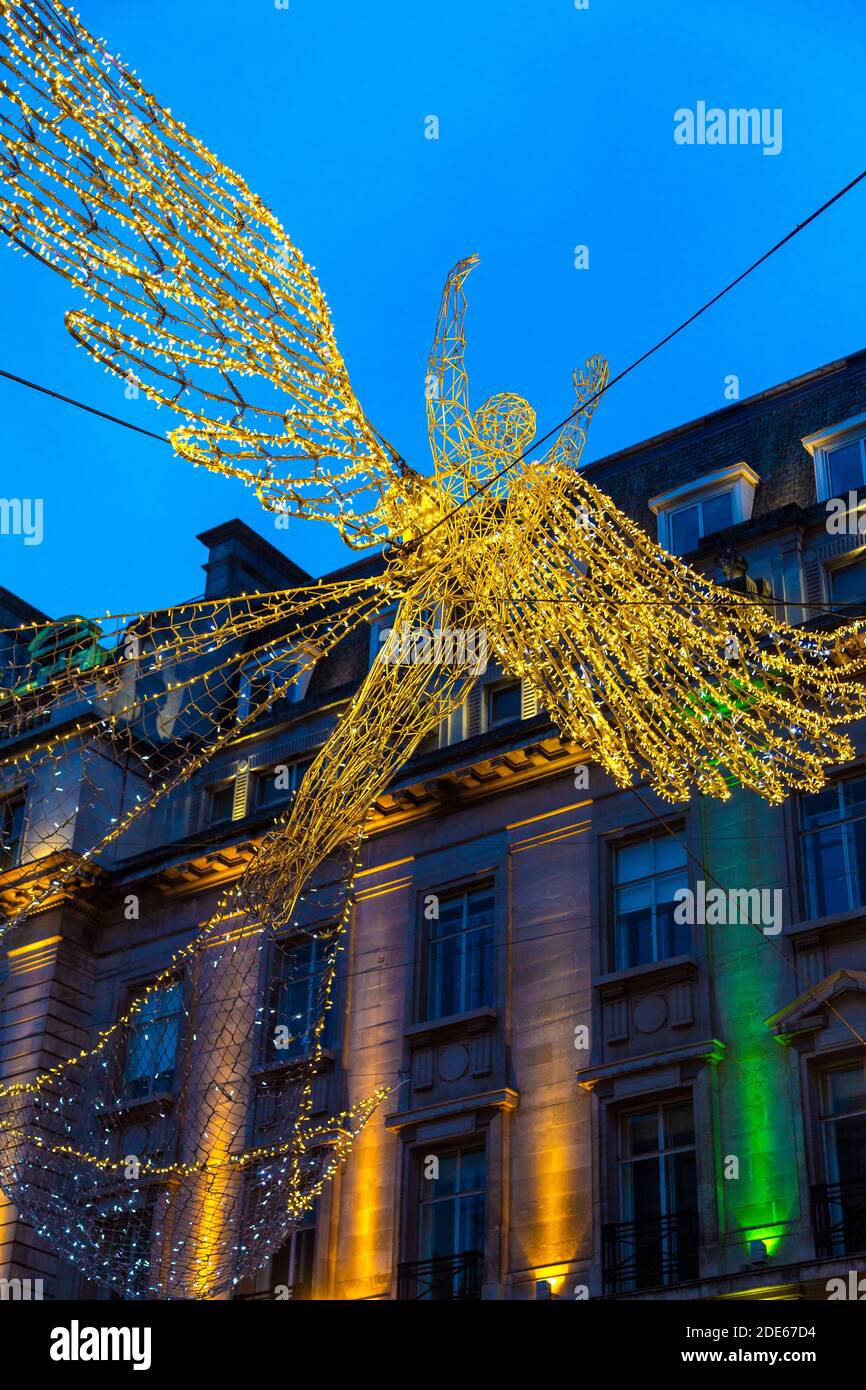 28 November 2020 - London, UK, Christmas lights on Regent Street on Black Friday weekend Stock Photo