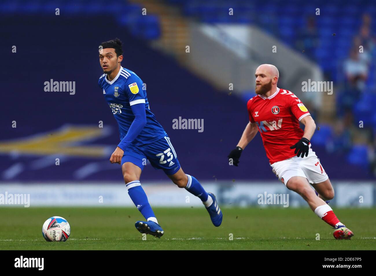 Andre Dozzell Of Ipswich Town And Jonathan Williams Of Charlton Athletic Ipswich Town V Charlton Athletic Sky Bet League One Portman Road Ipswich Uk 28th November Editorial Use Only