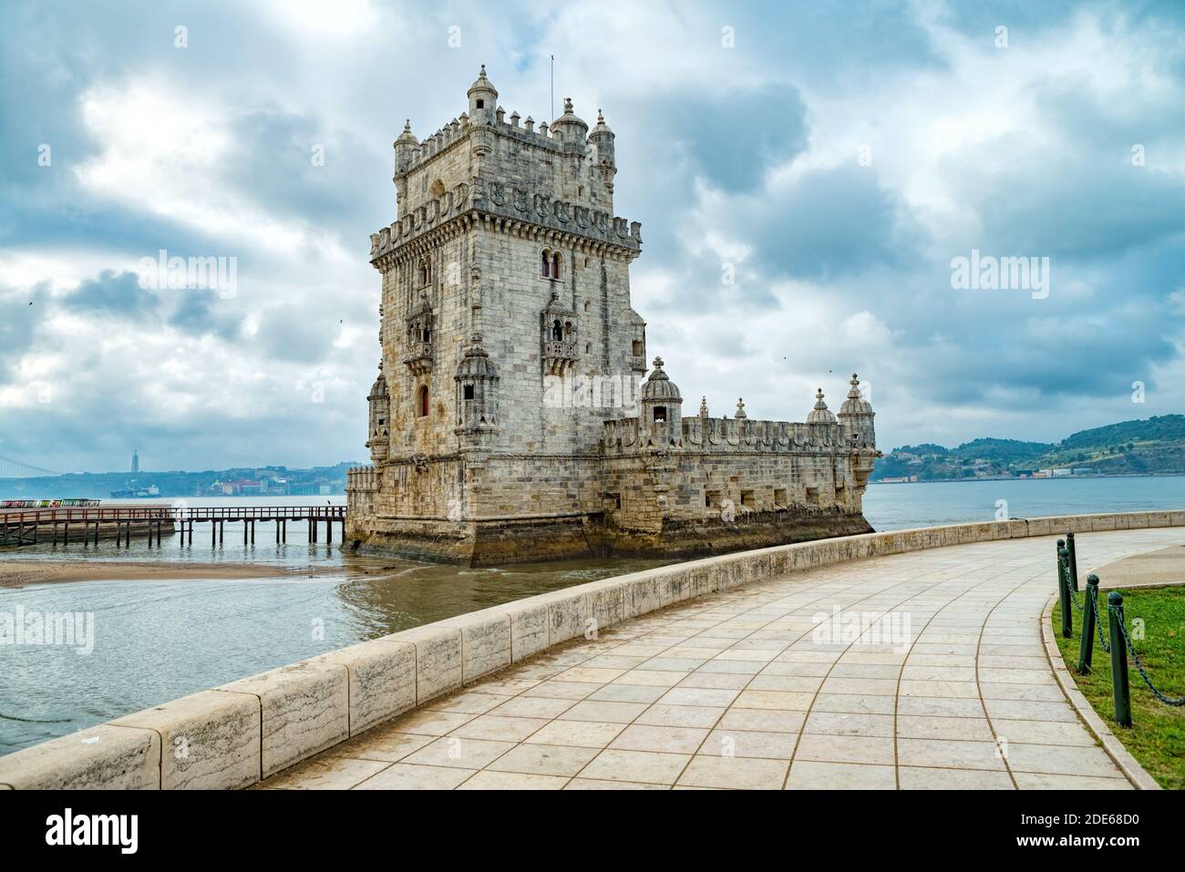 Torre Belem, Lisbon, Portugal The medieval fortified tower is a ...