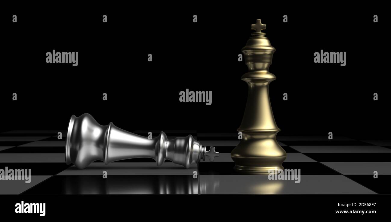 Premium Photo  Golden king chess is last standing in the chess board