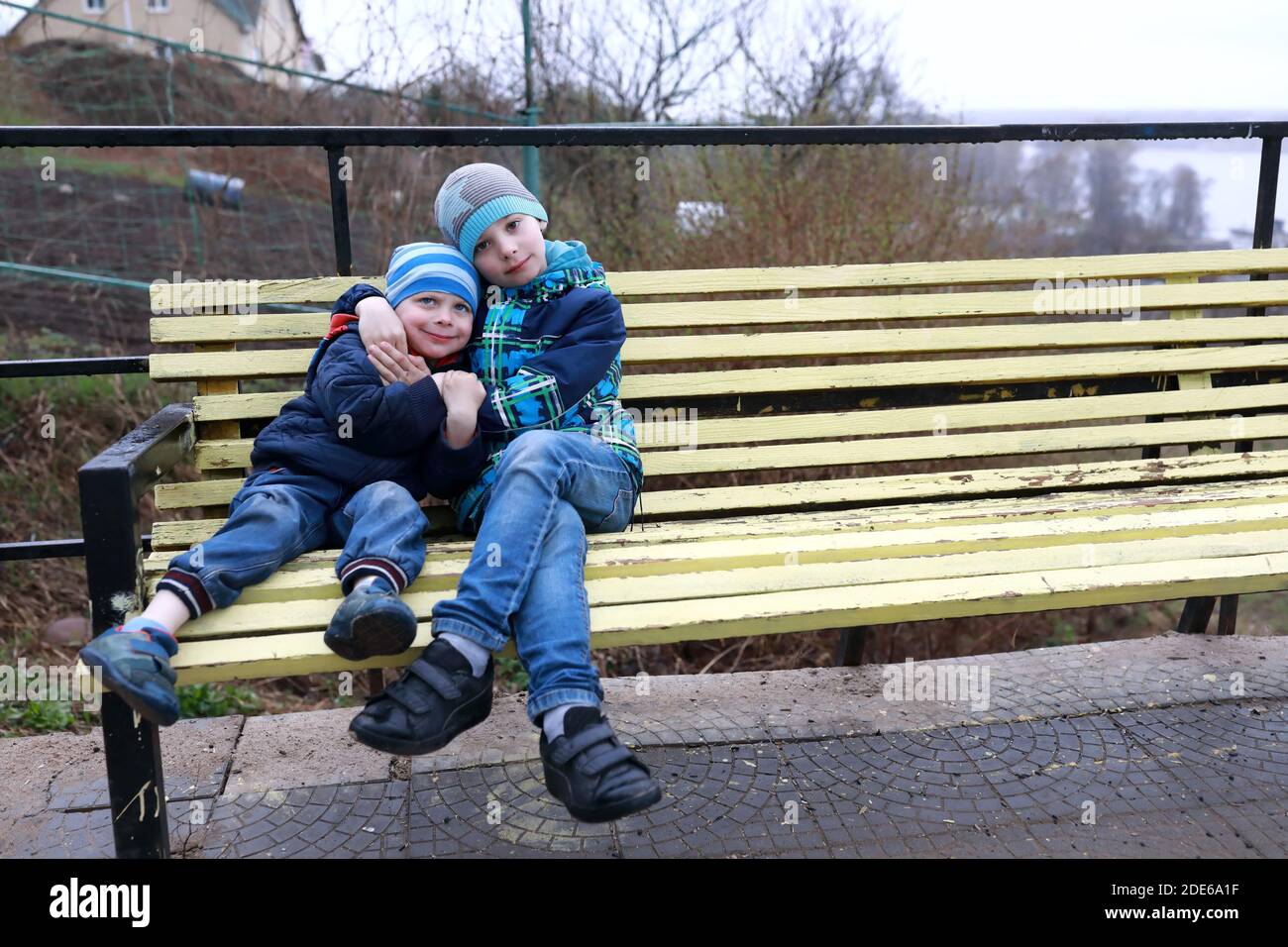 Hug brothers love together hi-res stock photography and images - Alamy