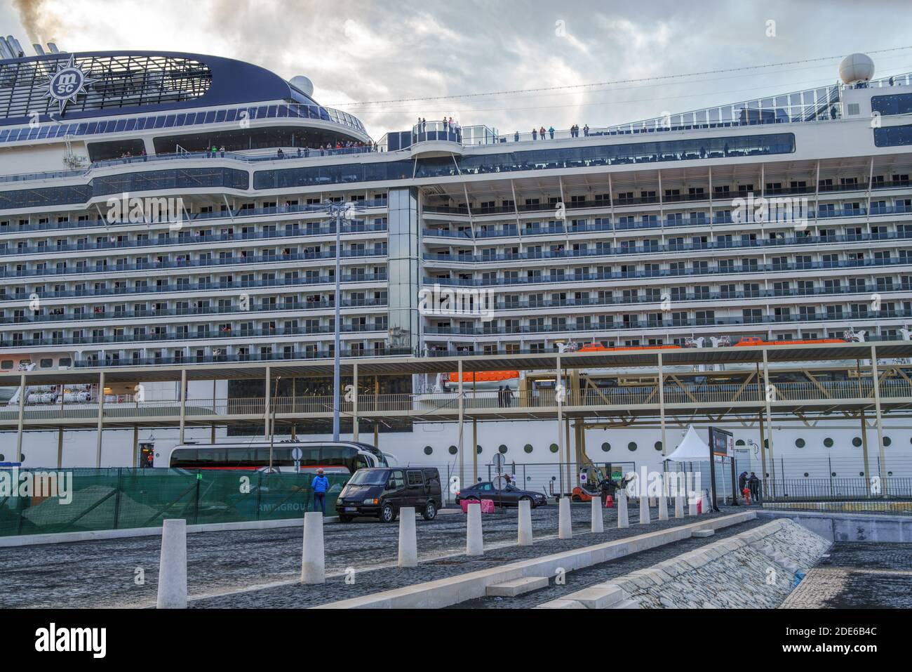 Lisbon Portugal Msc Meraviglia Docked At Port Stock Photo Alamy