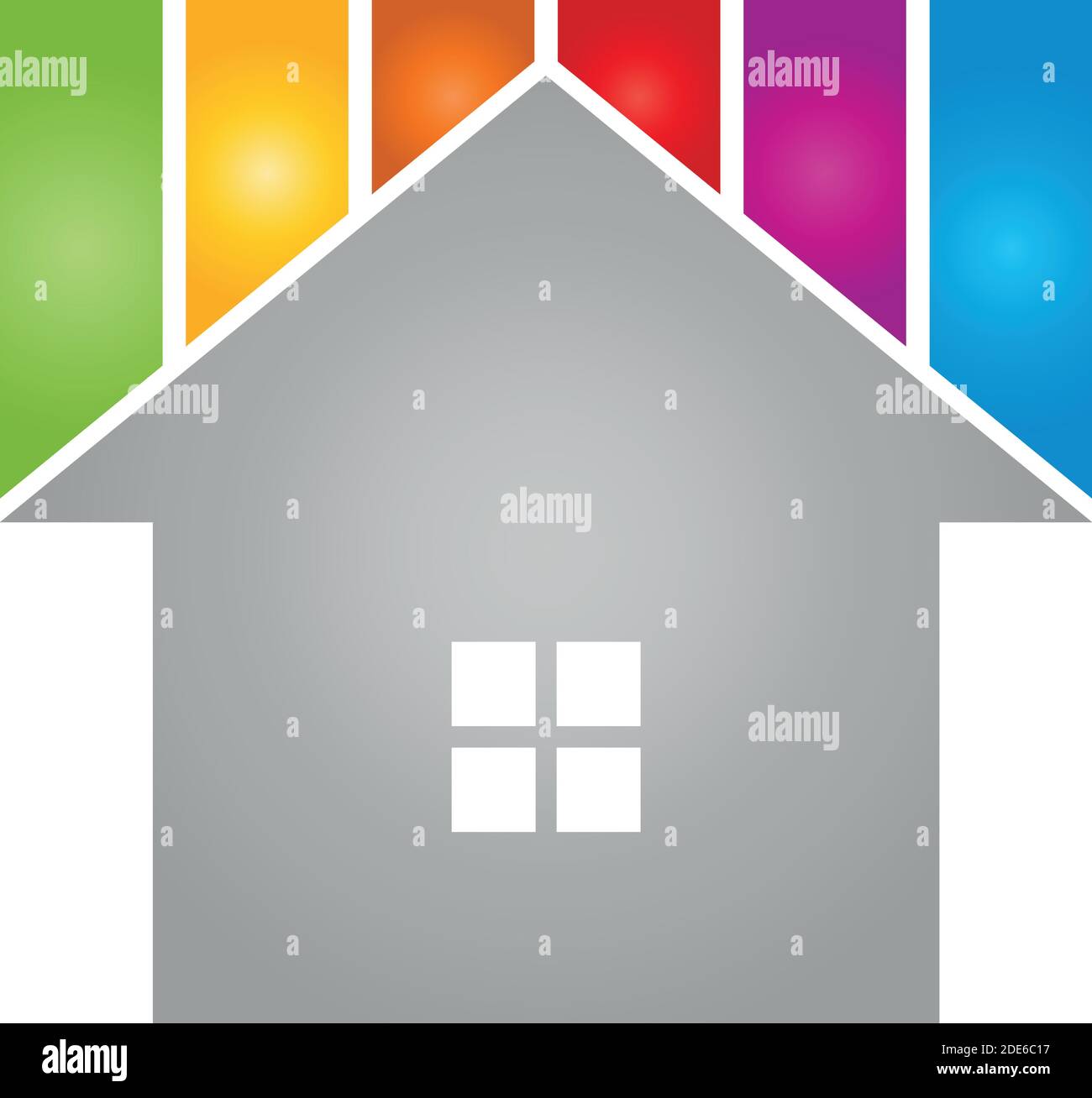 House, coloured, painter, logo Stock Vector