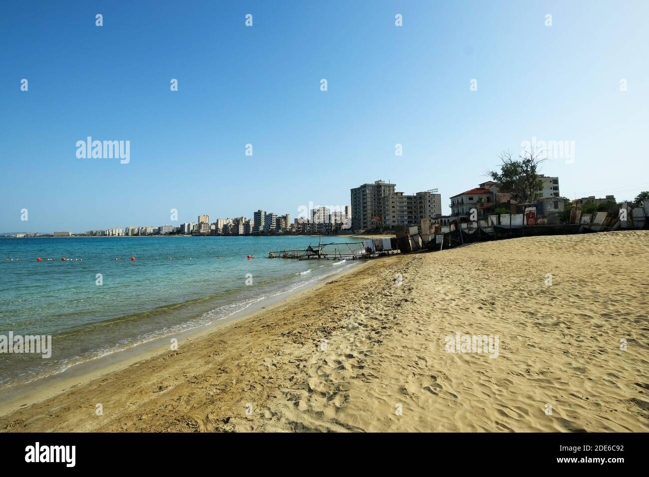 Cyprus. Varosha, Famagusta.The former holiday resort was abandoned in 1974 and is now part of Turkish occupied Northern Cyprus, (TRNC). Stock Photo