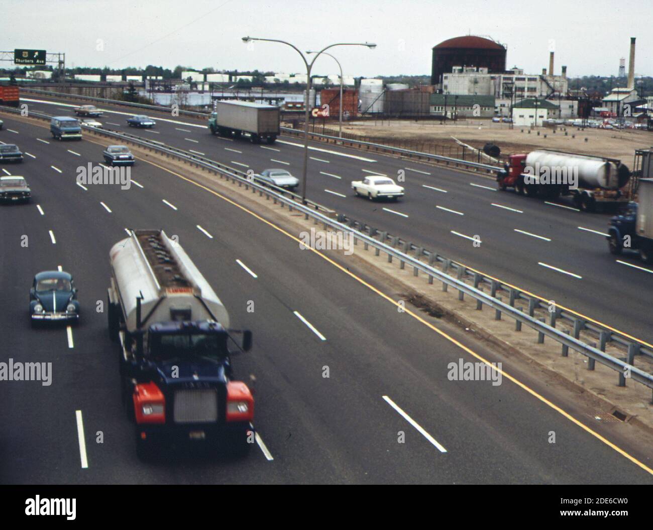 I-95 along the waterfront - Rhode Island ca.  May 1973 Stock Photo