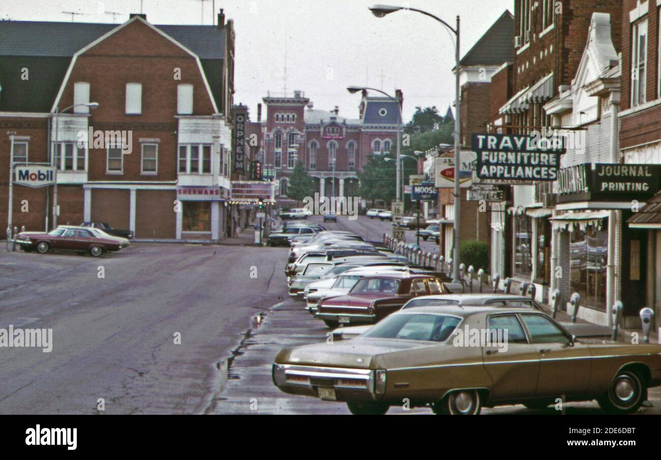 Historical 1970s Photo Main street in Hillsboro IL ca. June 1973 Stock Photo Alamy