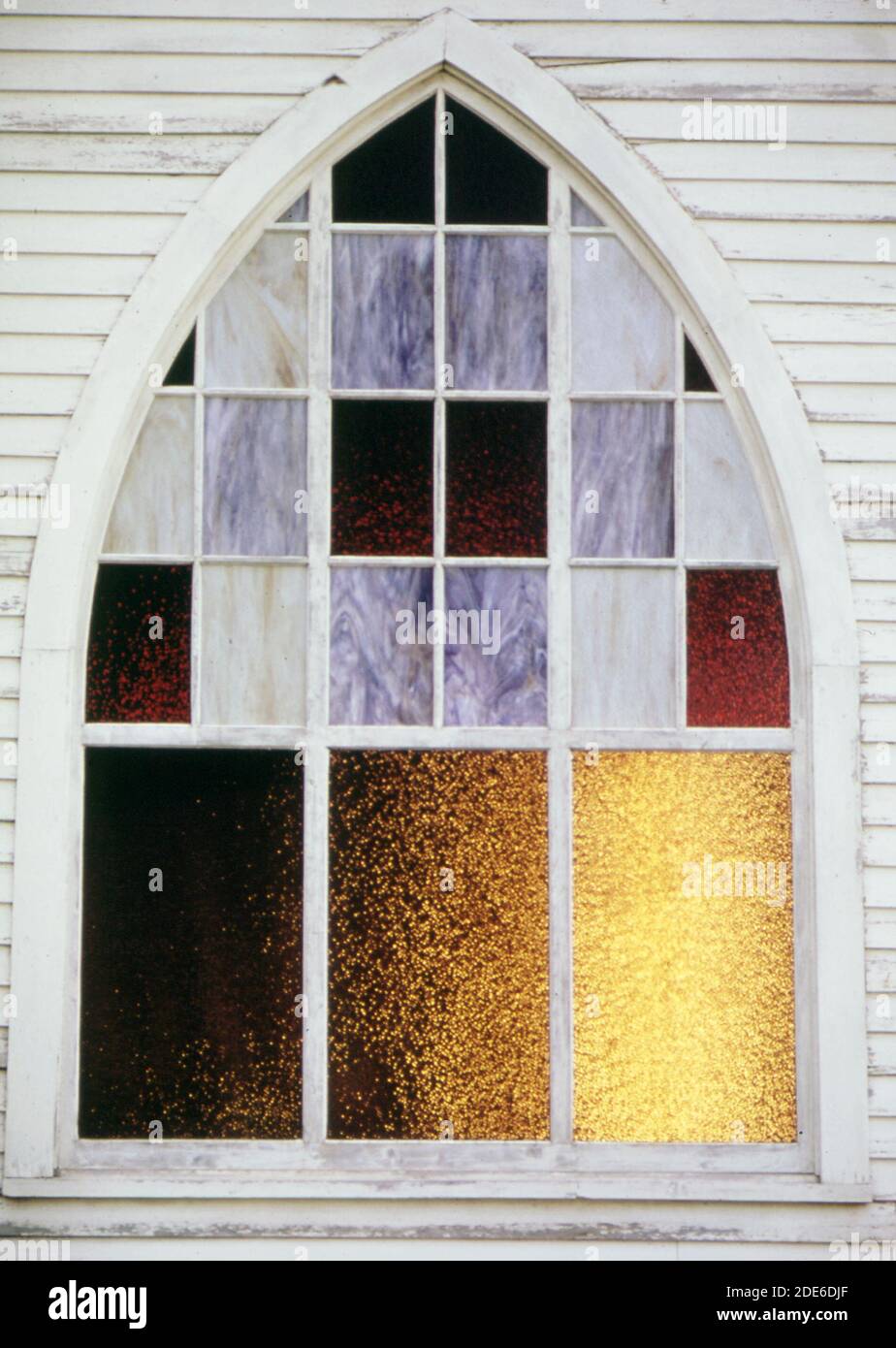 Historical 1970s Photo Stained glass window in West Jersey Methodist