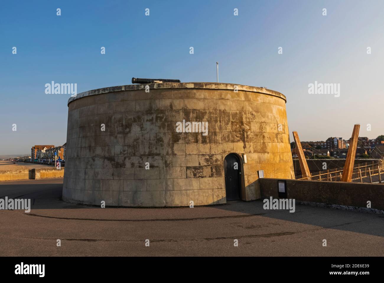 England, East Sussex, Seaford, Beach and Martello Tower Museum Stock Photo