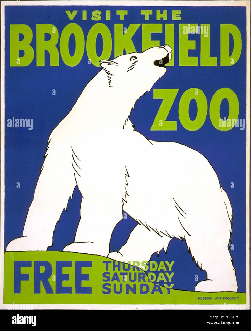 Poster for the Brookfield Zoo announcing days when entrance to the Zoo