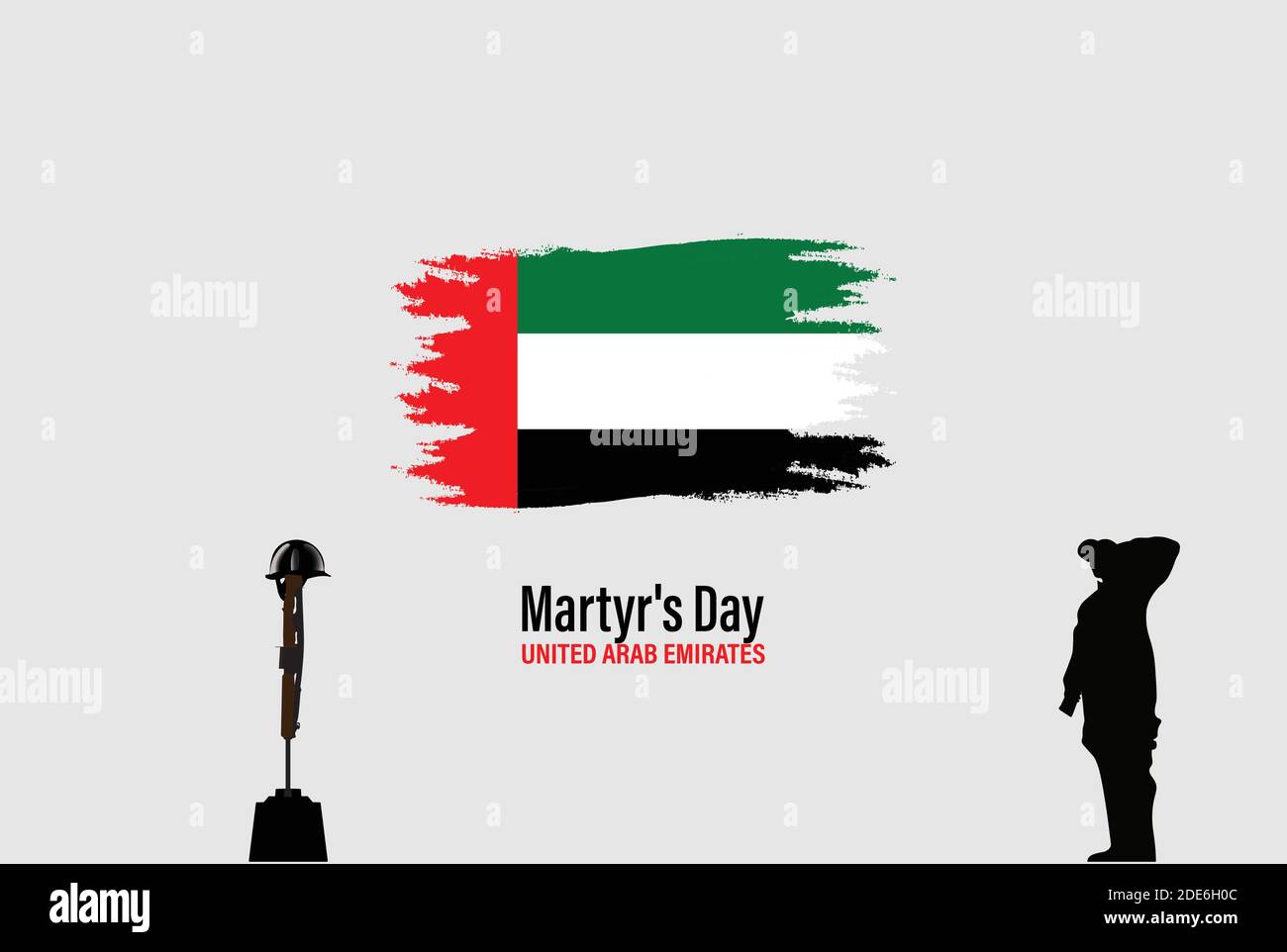 Illustration of uae commemoration day. United Arab Emirates Martyr's Day. Design for card, posters. Stock Vector