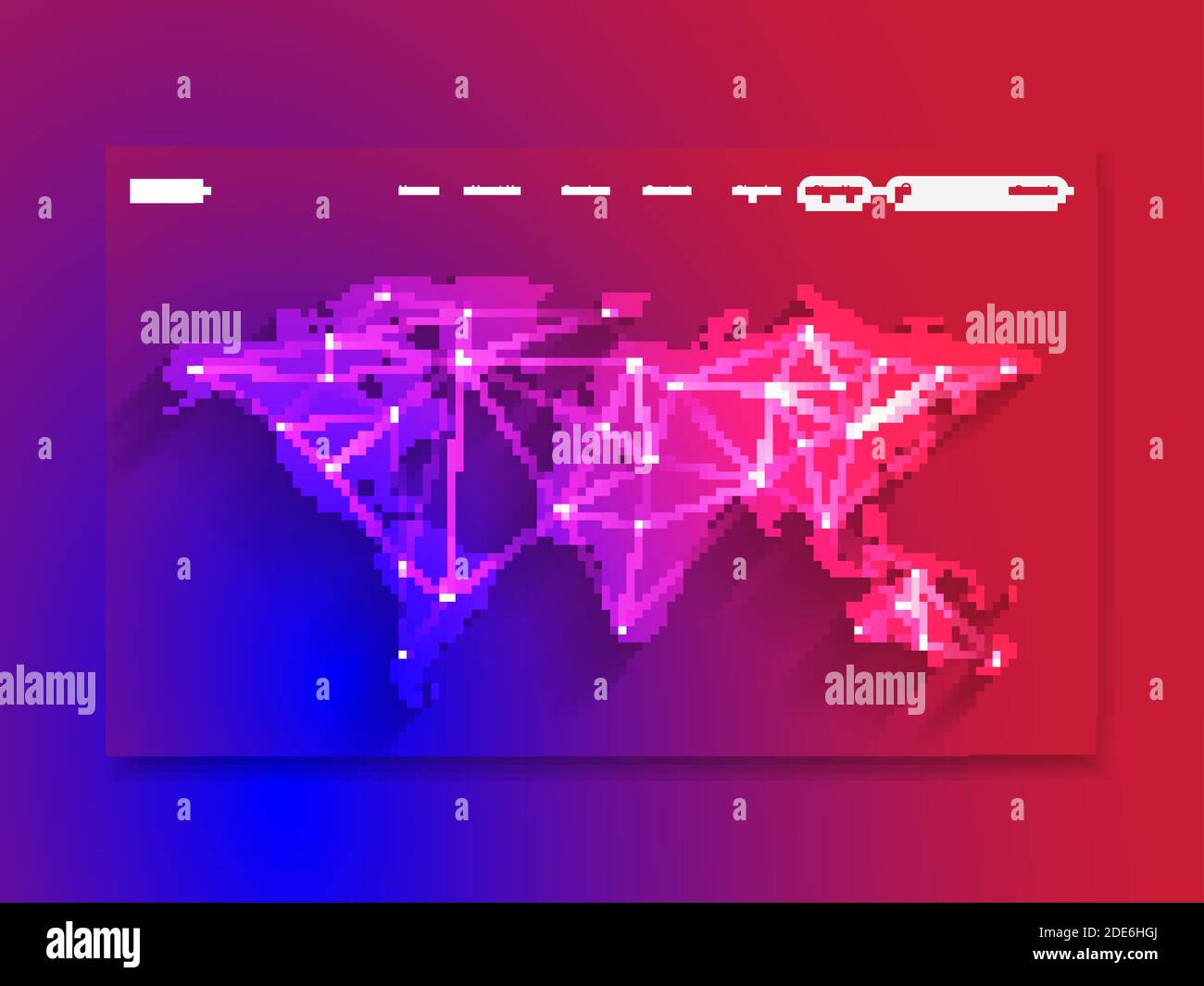 Network data protection technology colorful landing page, blue interface, vector, illustration, eps 10 file Stock Vector