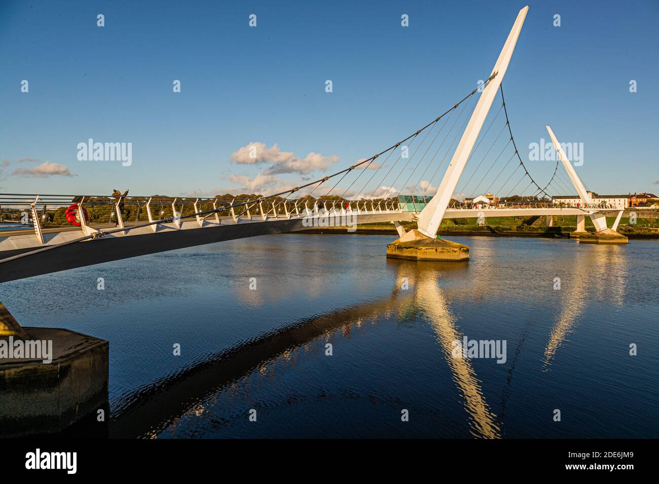 The Peace Bridge in Londonderry, Northern Ireland Stock Photo