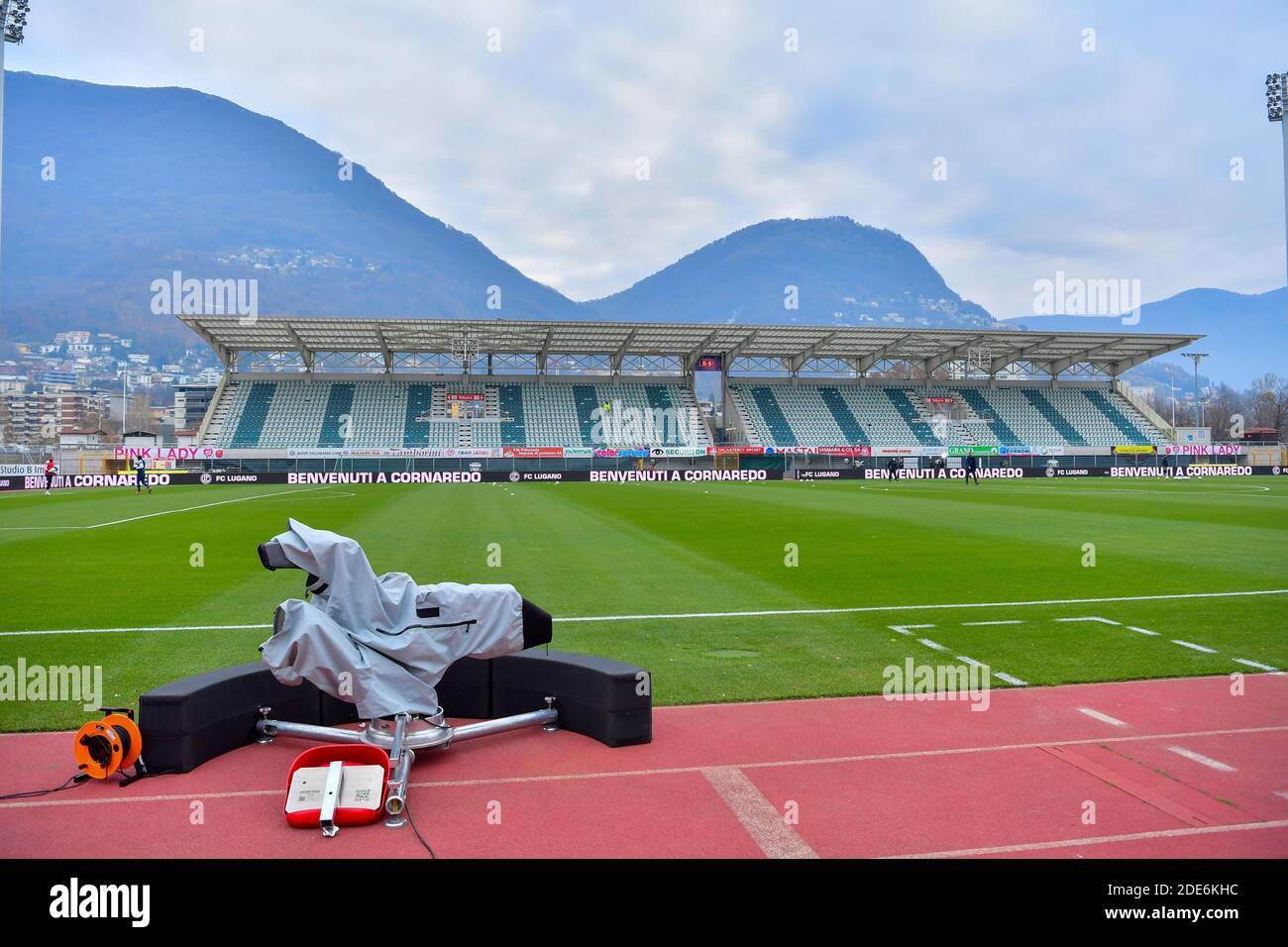 Lugano, Switzerland. 29th Nov, 2020. General view of Monte Bré Stand of  Cornaredo Stadium before the Swiss Super League match between FC Lugano and  FC Basel 1893 Cristiano Mazzi/SPP Credit: SPP Sport