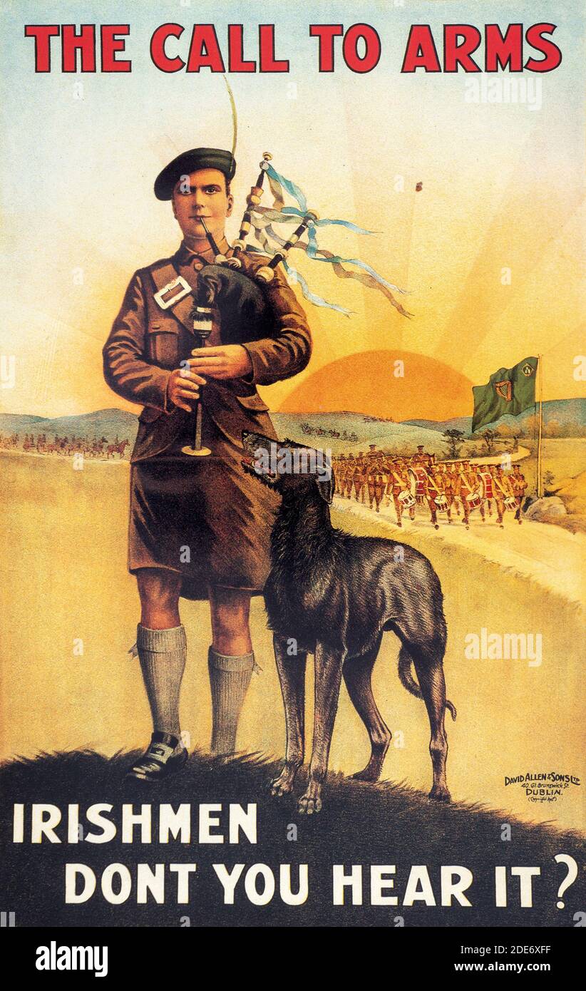 World war 1 recruitment poster Ireland. Ireland historical The 