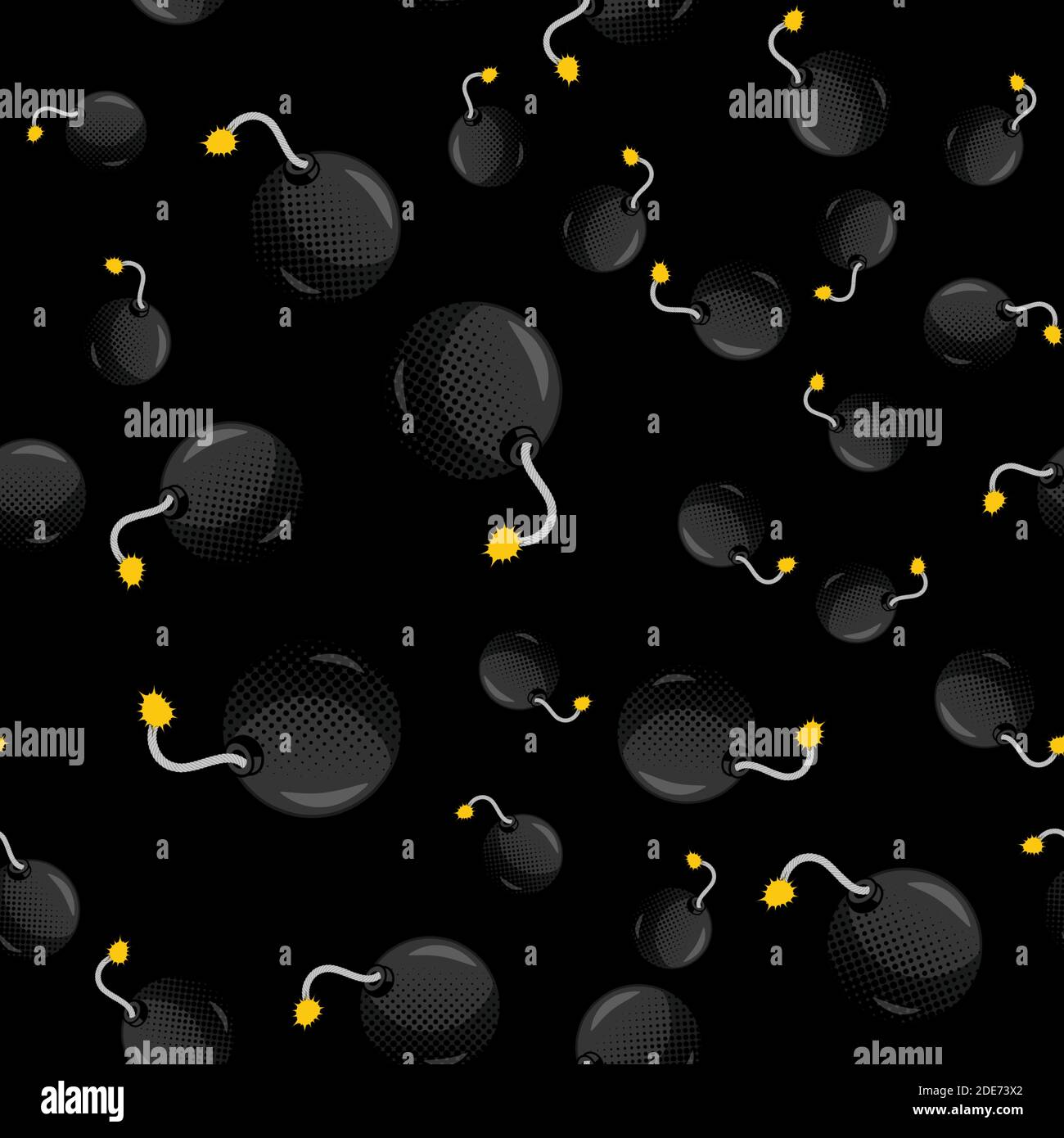 WOW seamless pattern Background with Bomb in Pop Art Style. Vector ...