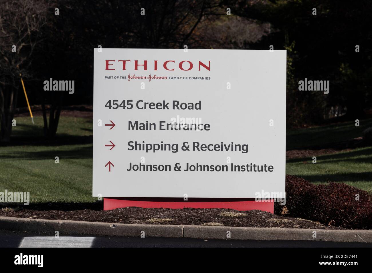 Cincinnati - Circa November 2020: Ethicon headquarters. A division of Johnson and Johnson, Ethicon manufactures surgical sutures and wound closure dev Stock Photo