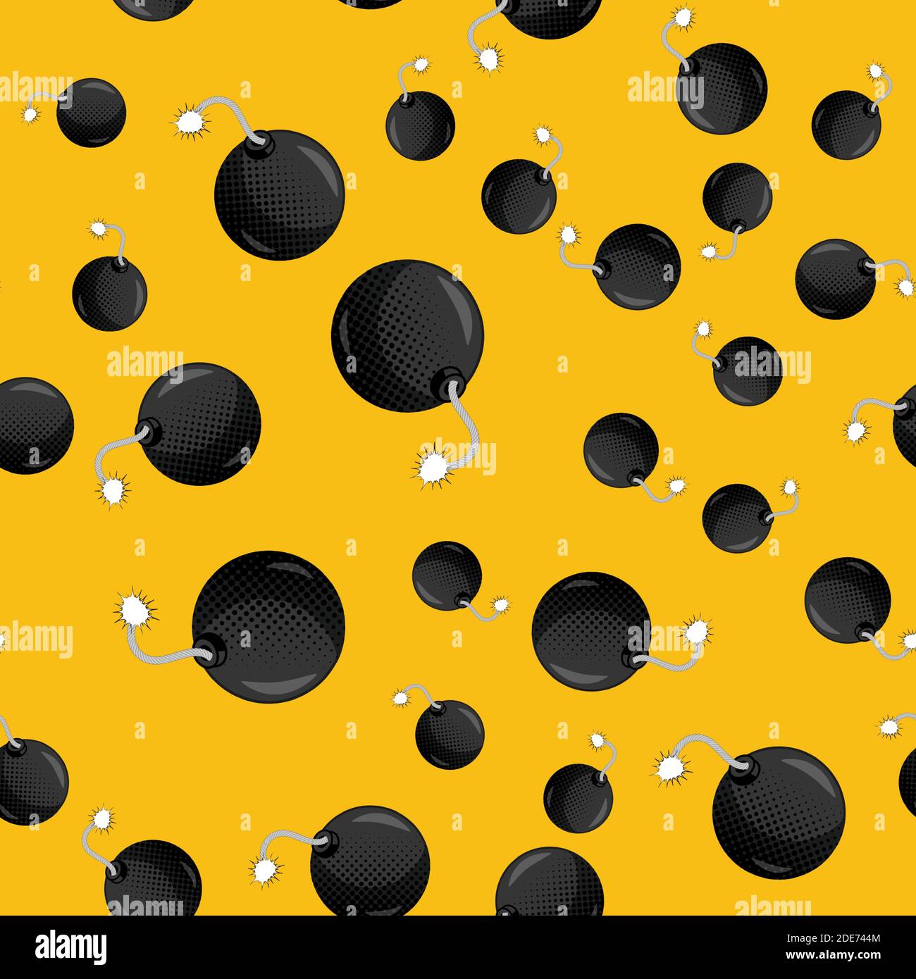 WOW seamless pattern Background with Bomb in Pop Art Style. Vector ...