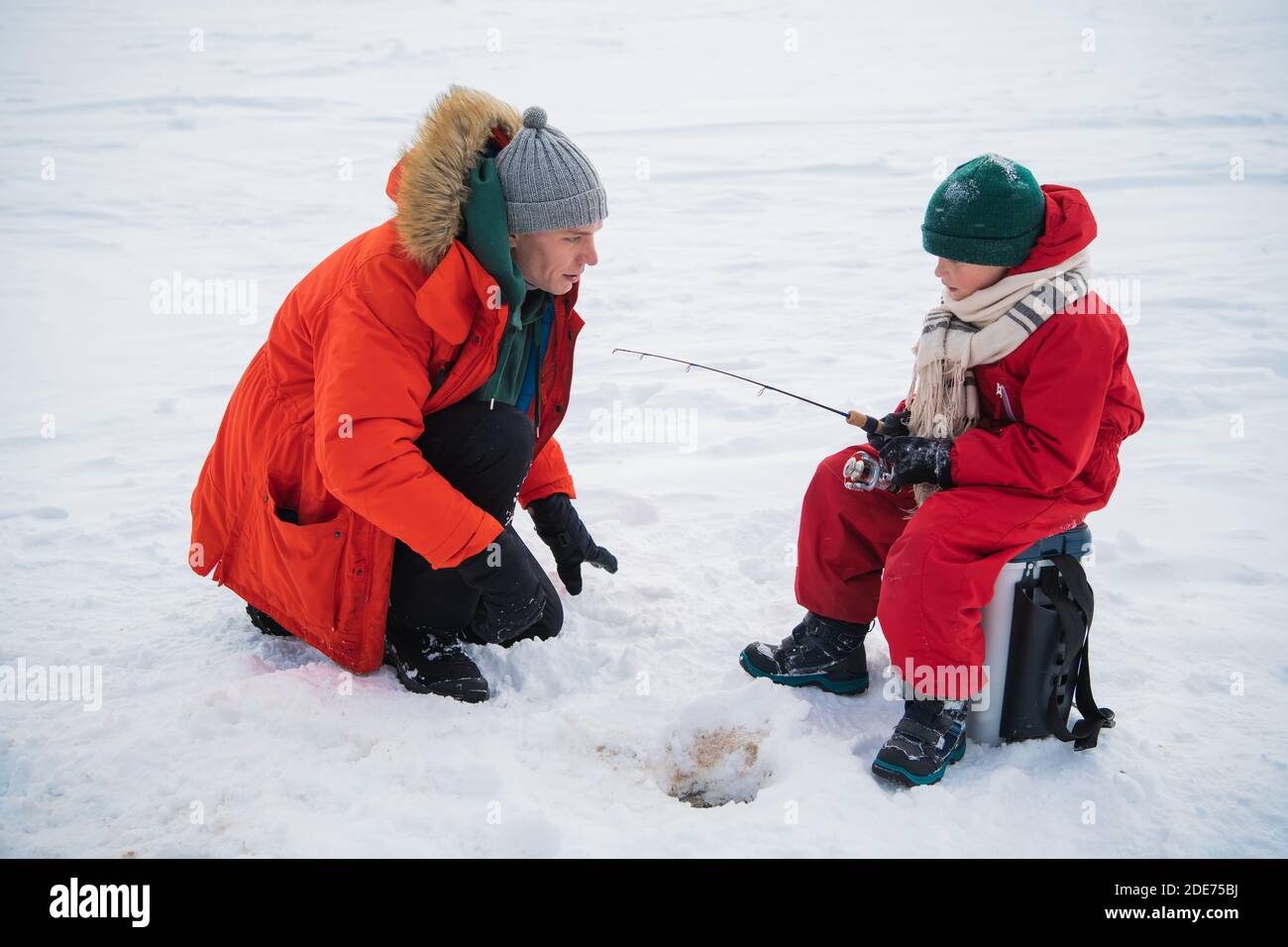 Little boy ice fishing hi-res stock photography and images - Alamy