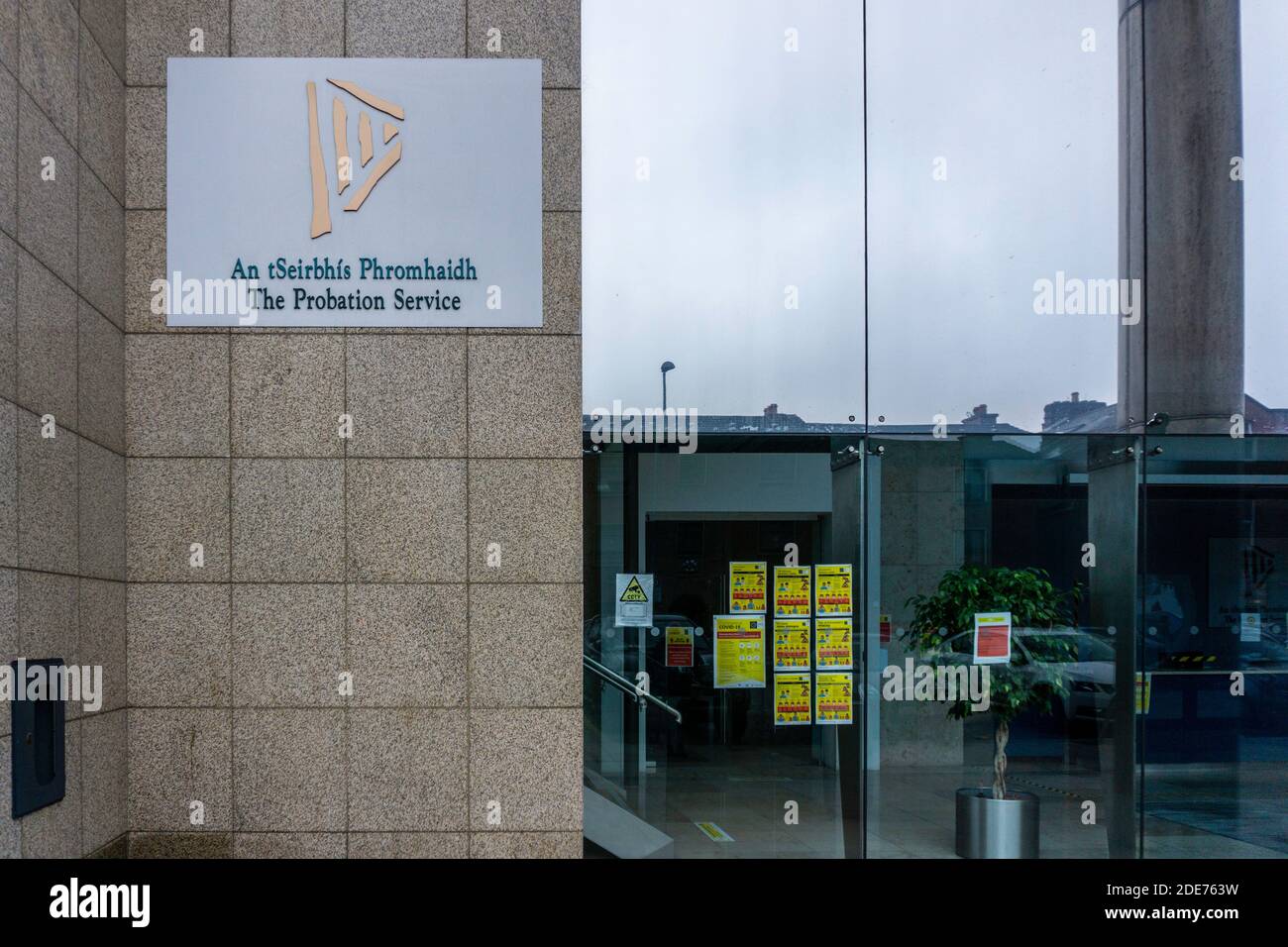 The Probation Service offices in Smithfield, Dublin, Ireland. It is the State agency for assessing and managing offenders, in the community. Stock Photo