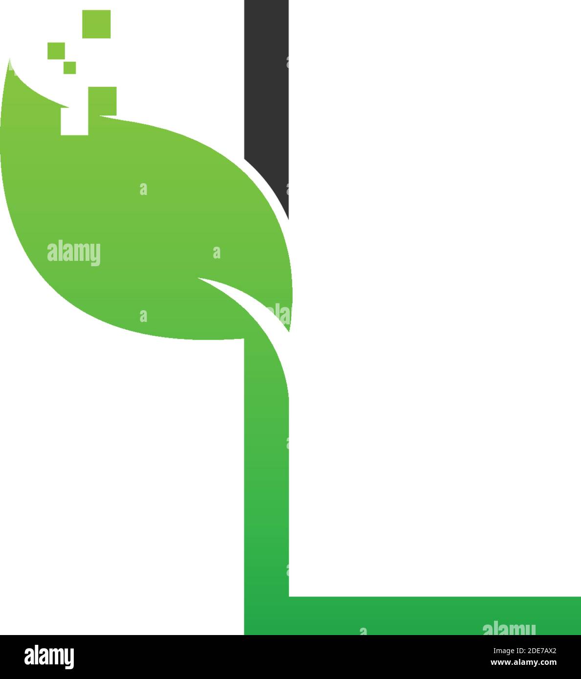 Letter L logo leaf digital icon design concept vector Stock Vector ...
