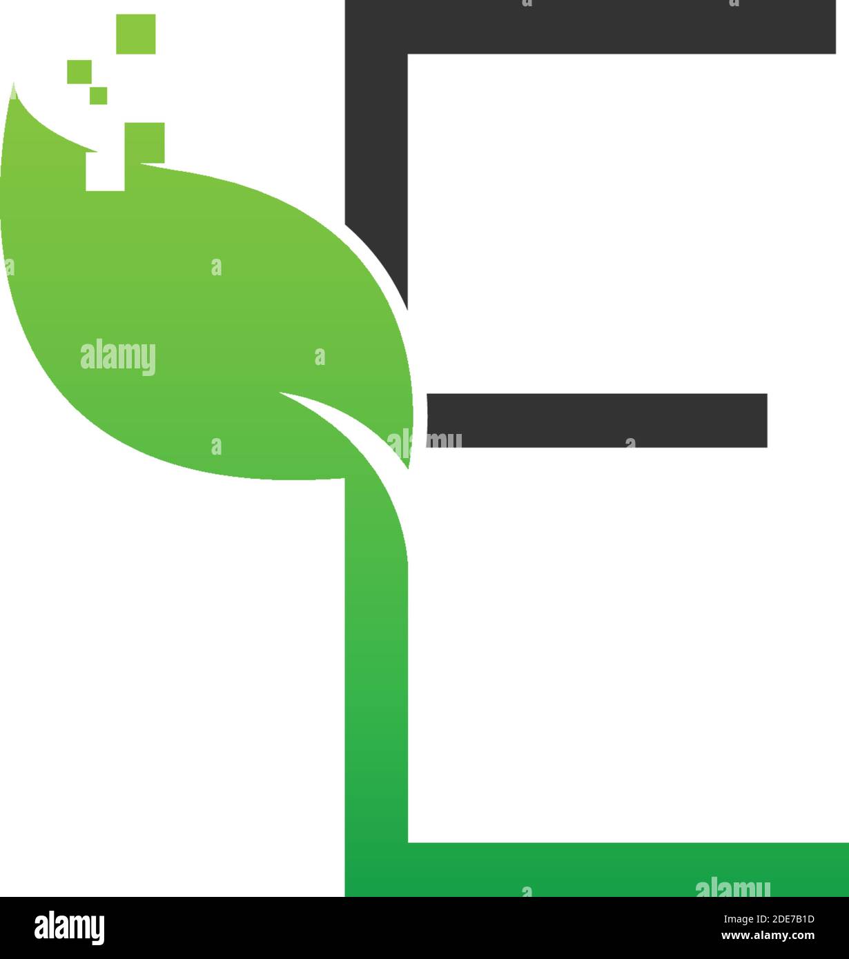 Letter E logo leaf digital icon design concept vector Stock Vector ...