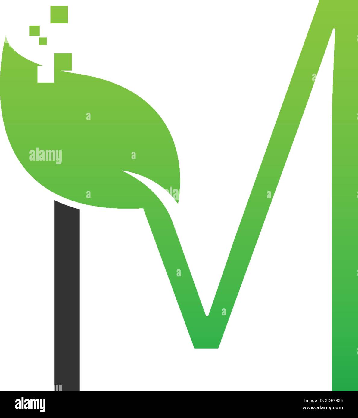 Letter M logo leaf digital icon design concept vector Stock Vector ...