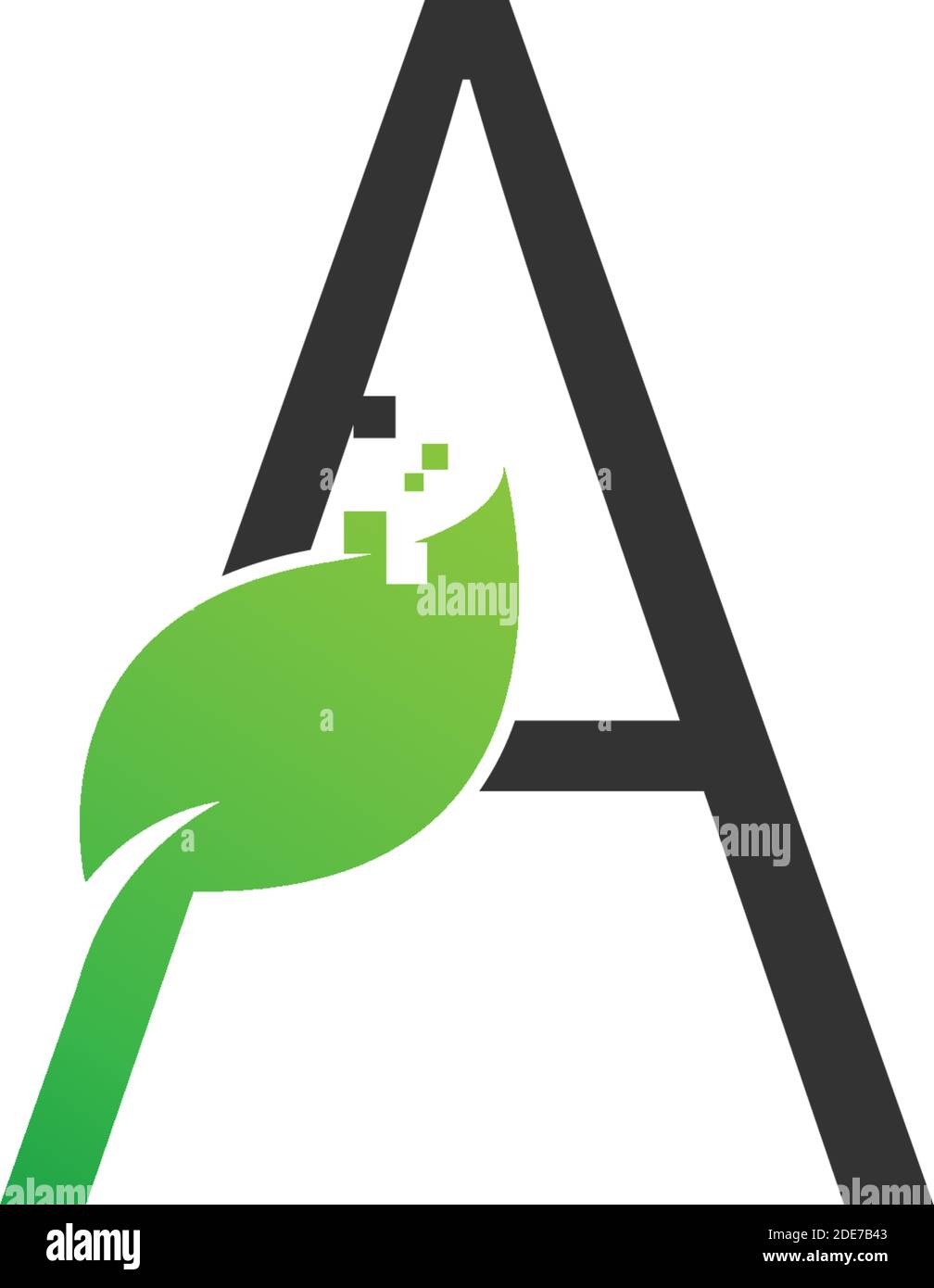 Letter A logo leaf digital icon design concept vector Stock Vector ...