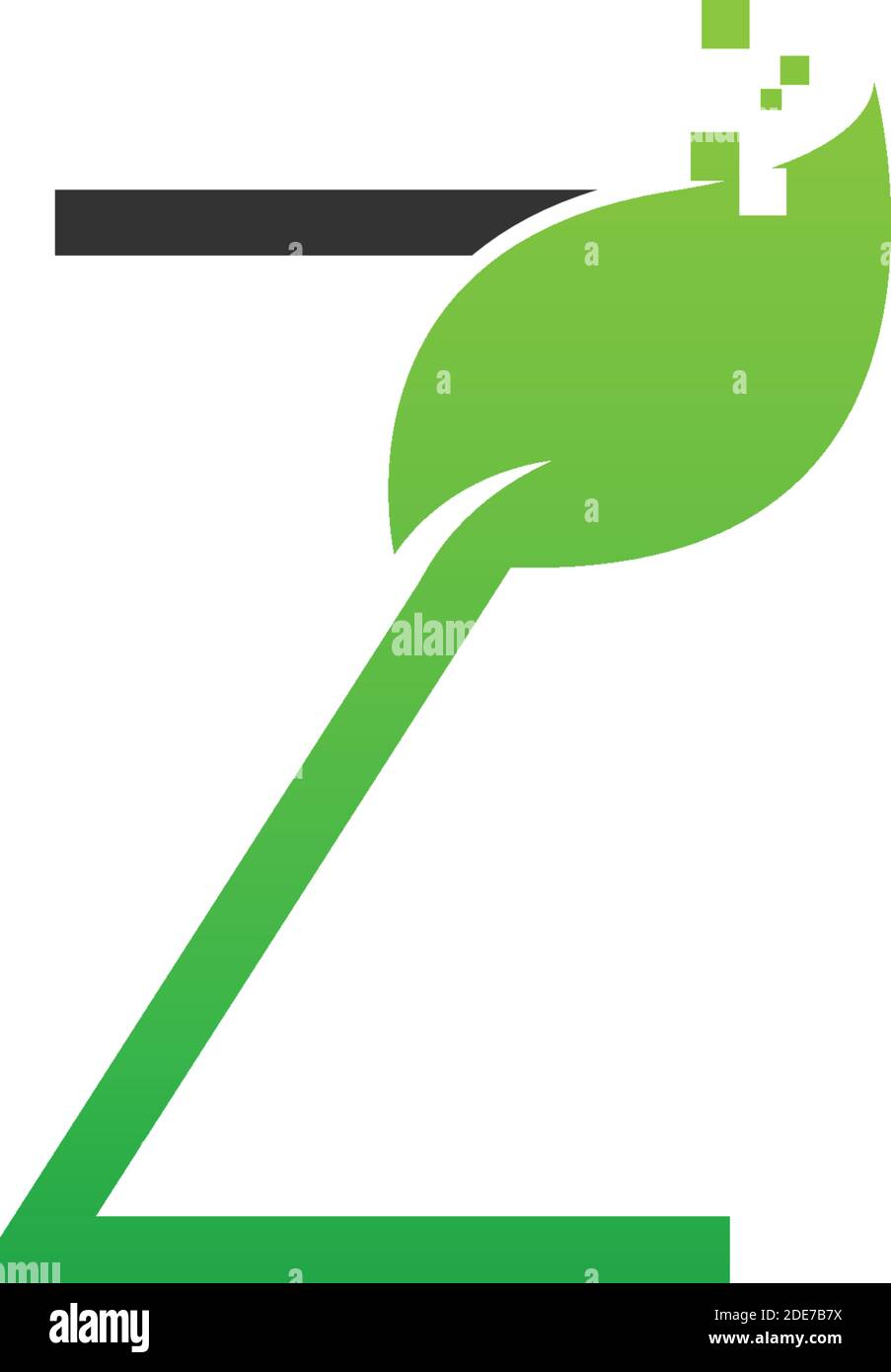 Letter Z logo leaf digital icon design concept vector Stock Vector ...