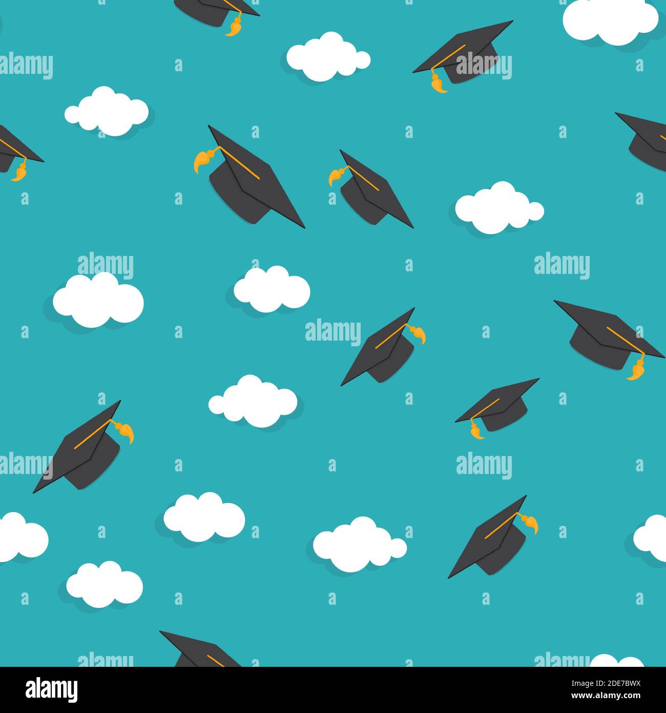 Graduarion Education Seamless Pattern Background. Vector Illustration EPS10 Stock Vector
