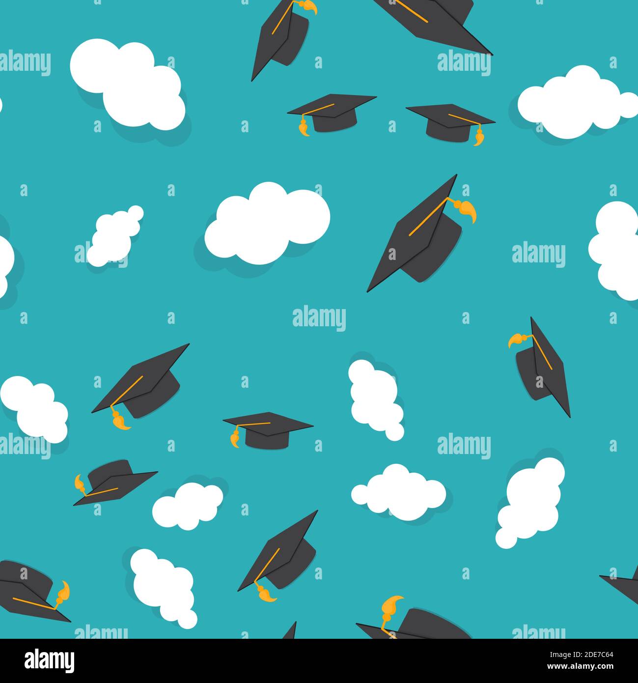 Graduarion Education Seamless Pattern Background. Vector Illustration EPS10 Stock Vector