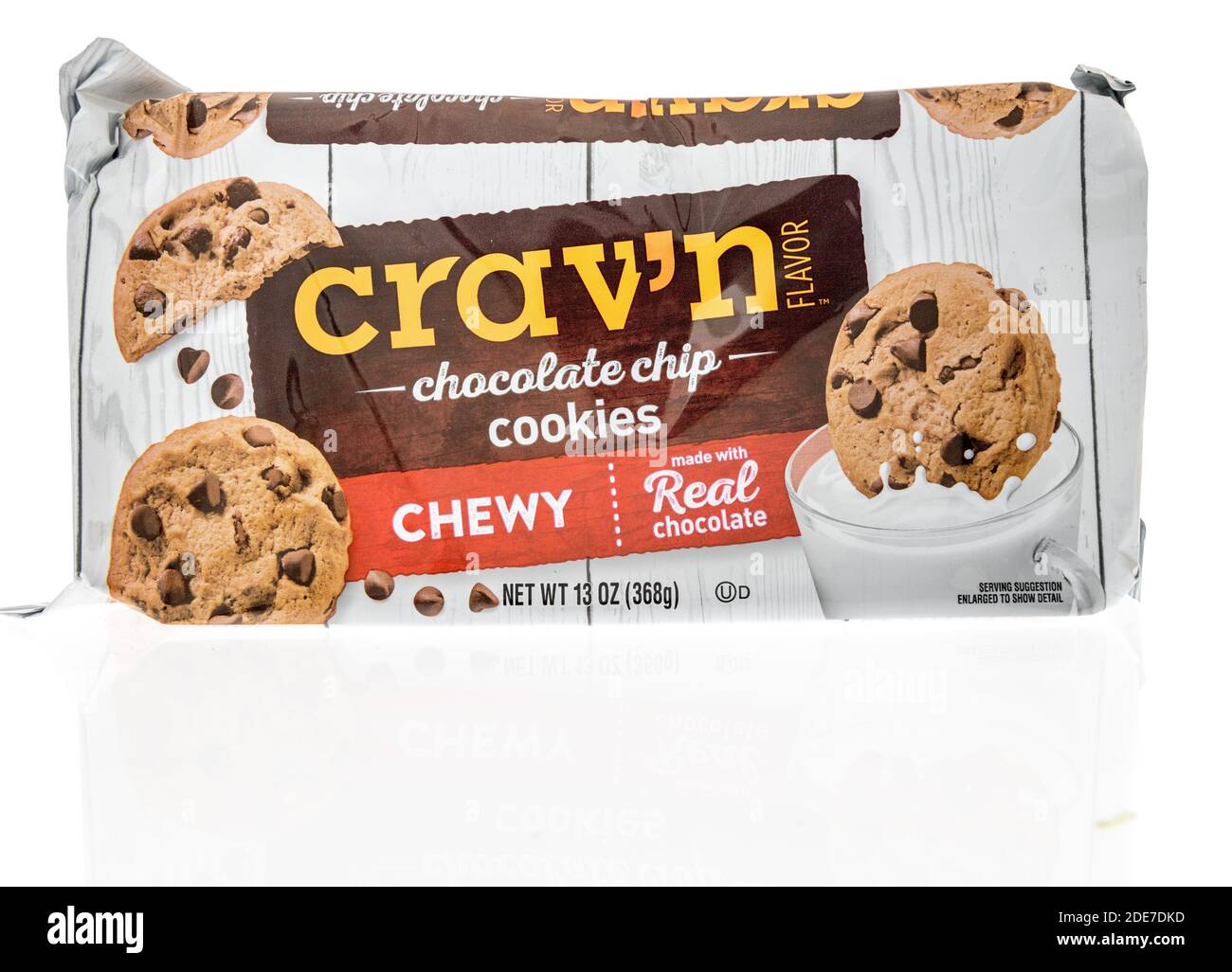 Winneconne, WI -22 November 2020:  A package of Cravn chocolate chip cookies on an isolated background. Stock Photo