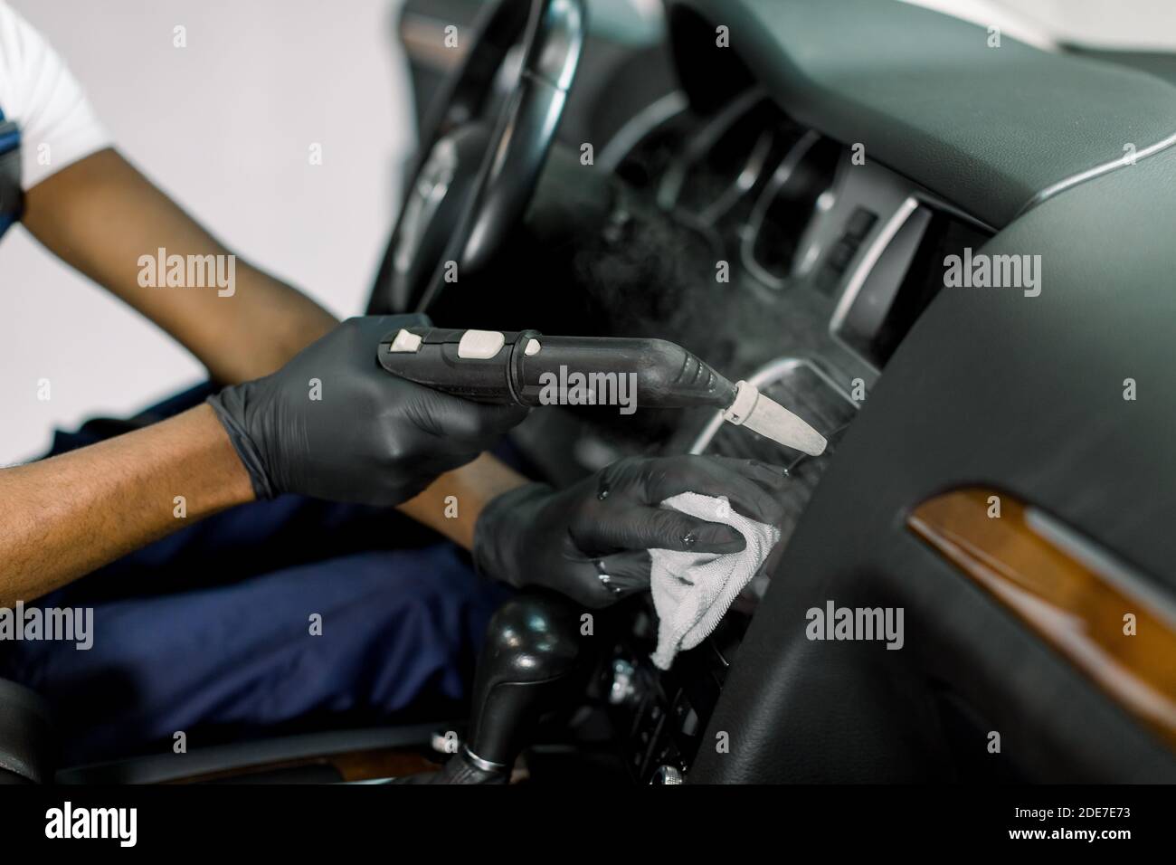 Car dashboard cleaning with steam hires stock photography and images Alamy