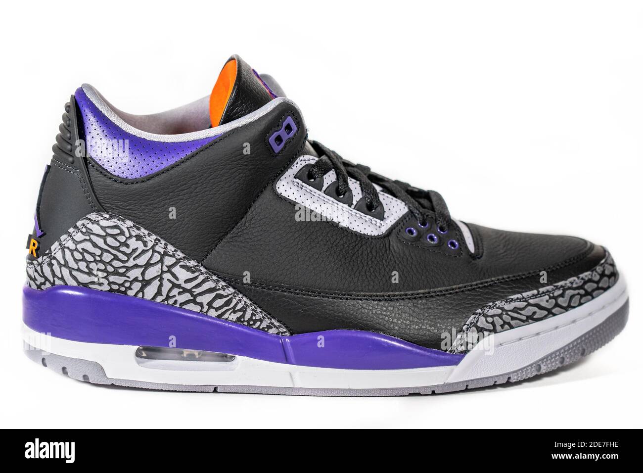 Air Jordan 3 Retro Court Purple - Legendary famous Nike and Jordan Brand  retro basketball sneakers or sport shoes, now fashion and lifestyle shoes :  Moscow, Russia - November 2020 Stock Photo - Alamy