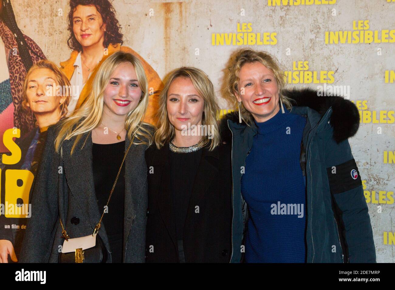 Chloe Jouannet, Audrey Lamy and Alexandra Lamy attends 'Les Invisibles