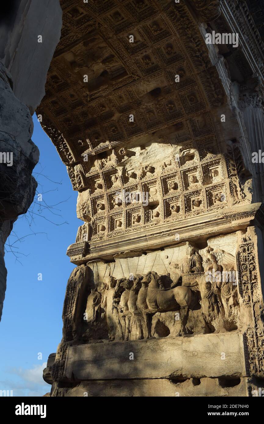 The Arch of Titus on the Via Sacra in the Roman Forum in Rome, Italy (3 ...