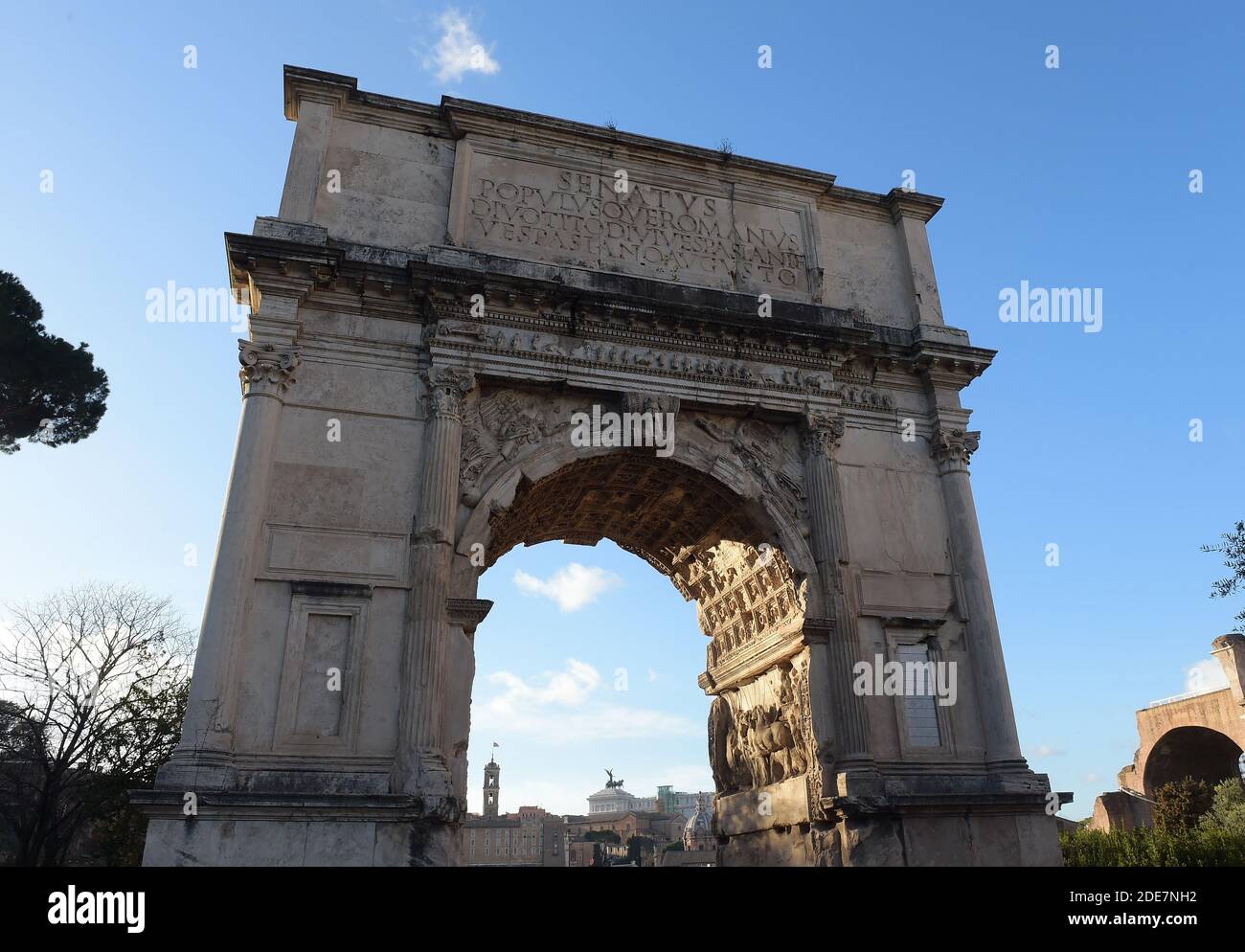 The Arch of Titus on the Via Sacra in the Roman Forum in Rome, Italy (3 ...