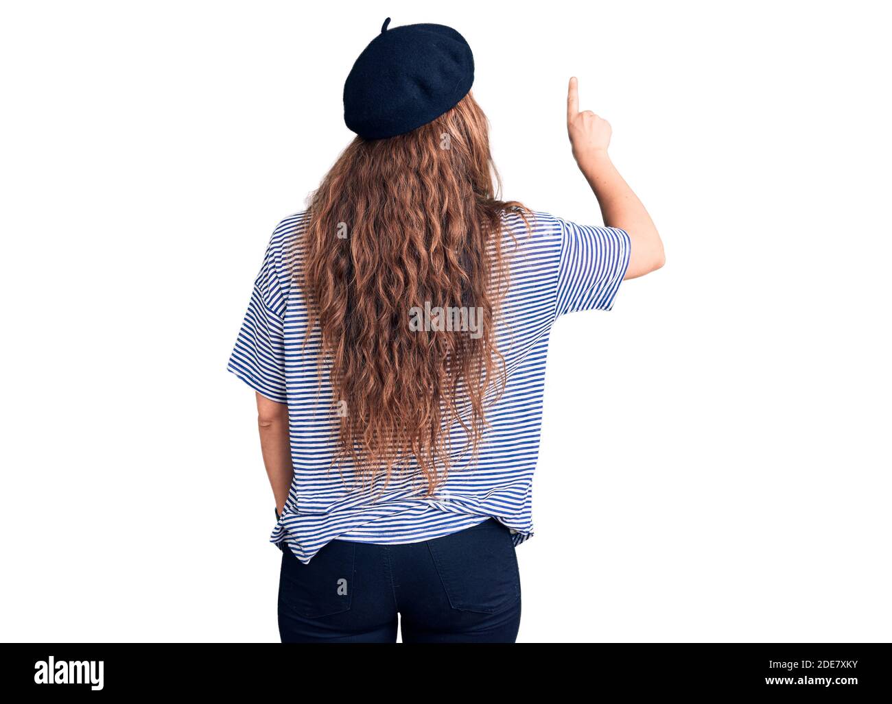 Woman beret rear view hi-res stock photography and images - Alamy