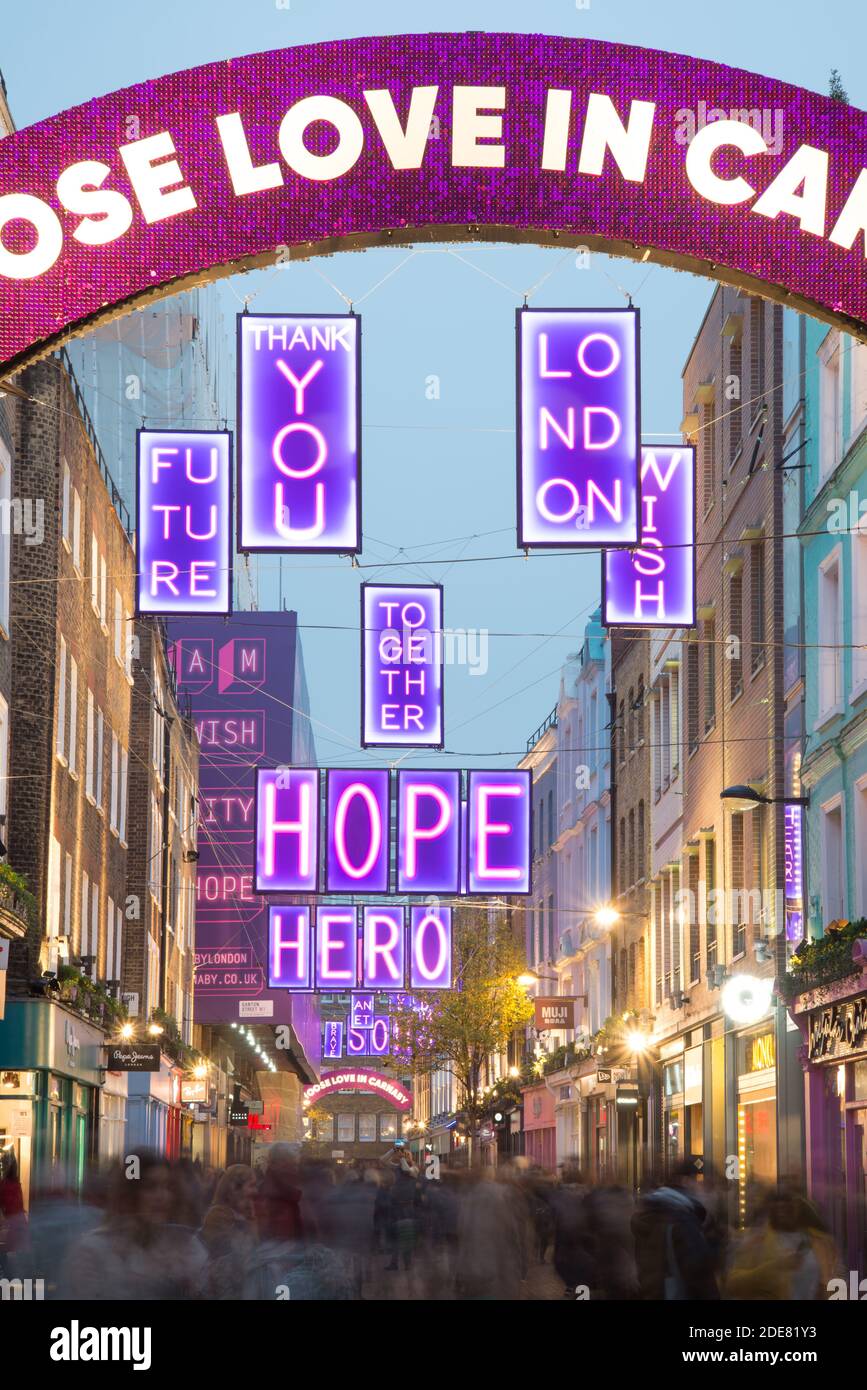 Carnaby Street Christmas Lights 2020 London West End Westminster