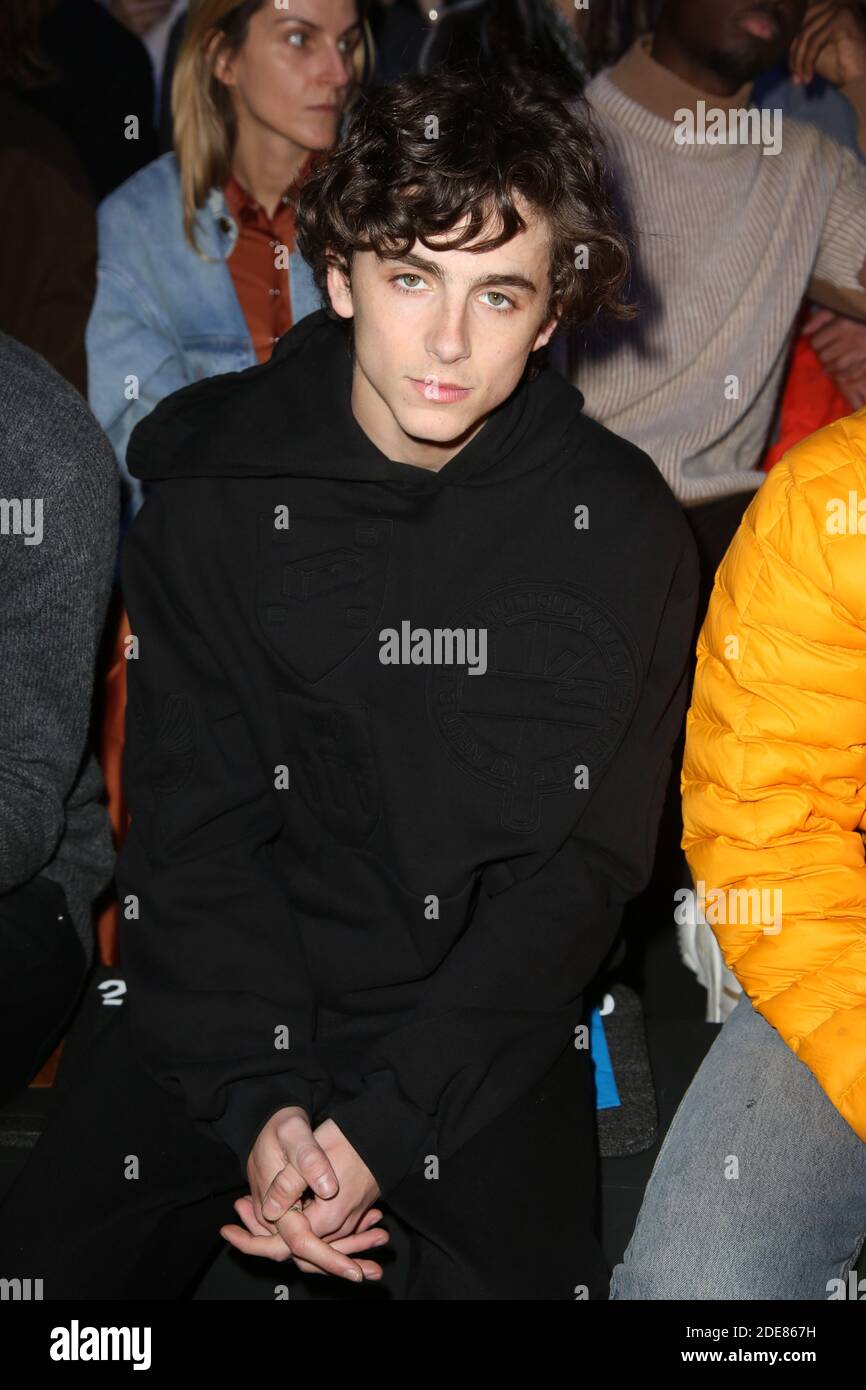 Timothee Chalamet attending the Louis Vuitton Menswear Fall/Winter  2019-2020 show as part of Paris Fashion Week in Paris, France on January  17, 2019. Photo by Jerome Domine/ABACAPRESS.COM Stock Photo - Alamy