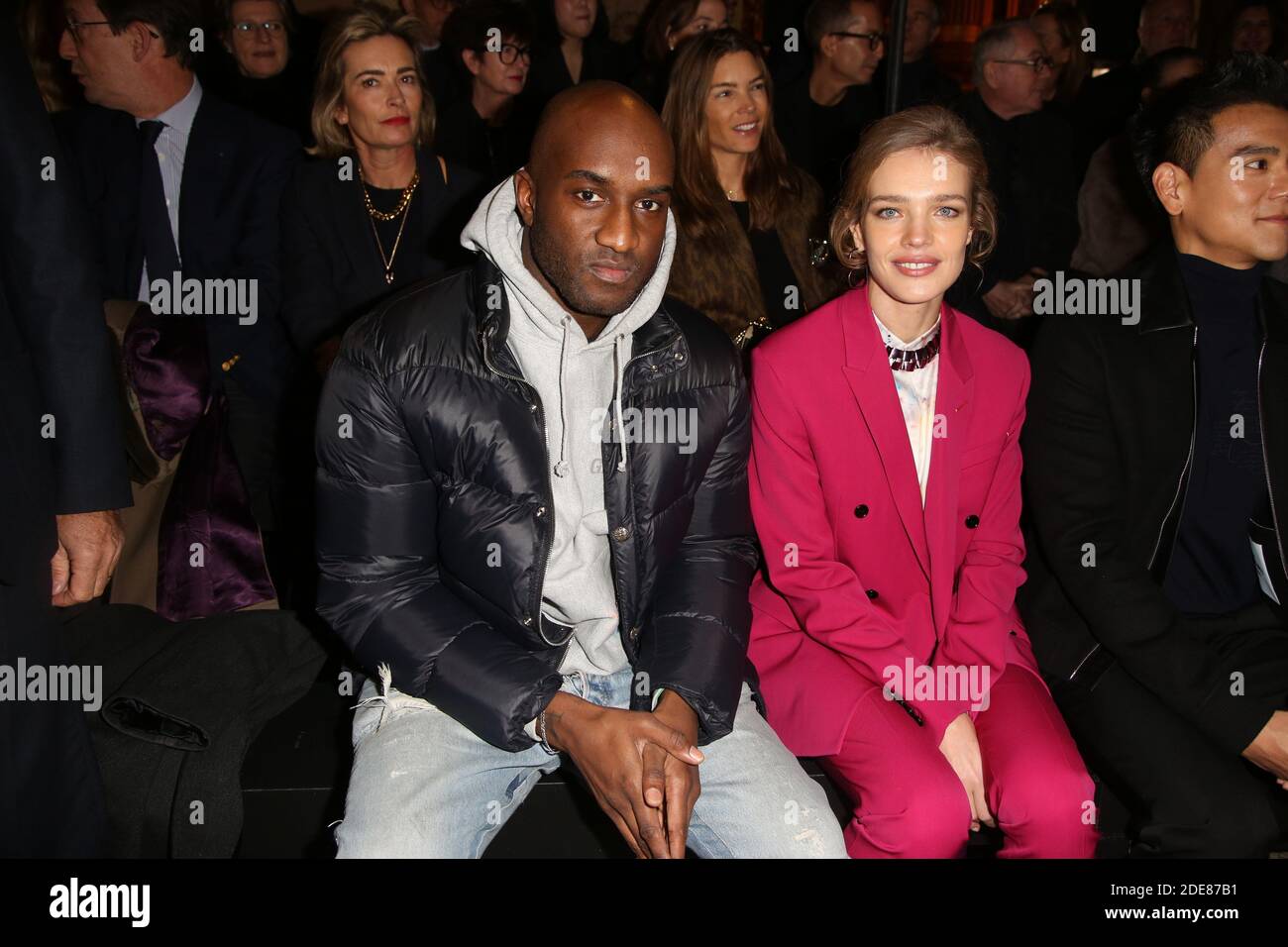 Bernard Arnault, Alexandre Arnault and Natalia Vodianova attending the Louis  Vuitton Menswear Fall/Winter 2019-2020 show as part of Paris Fashion Week  in Paris, France on January 17, 2019. Photo by Jerome Domine/ABACAPRESS.COM