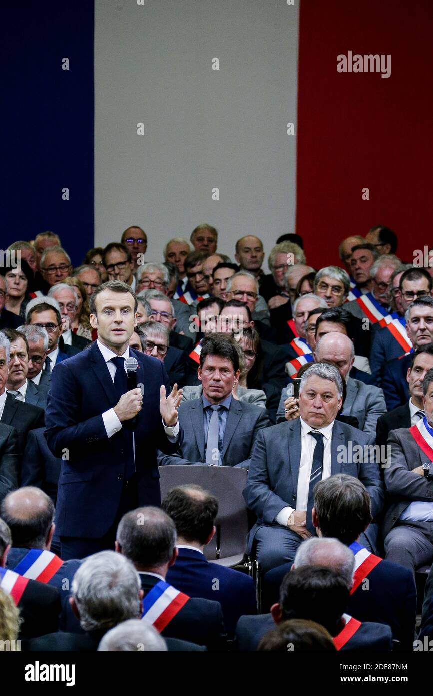 French President Emmanuel Macron During A Meeting Gathering Some 700 ...